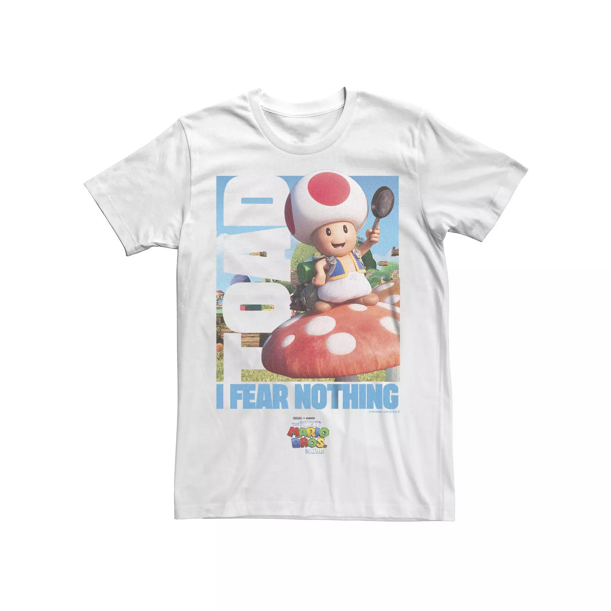 Big & Tall The Super Mario Bros. Movie Toad I Fear Nothing Mushroom Graphic Tee, Men's, Size: 3XL Tall, White Product Image
