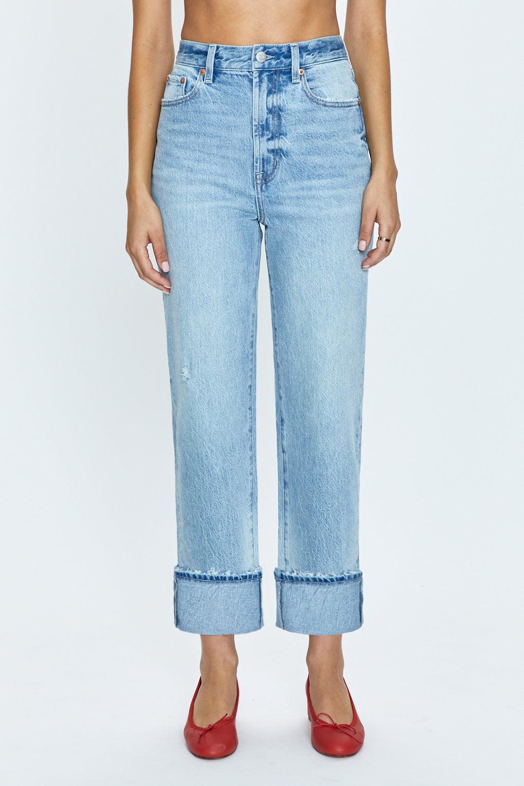 Cassie Super High Rise Straight w/ Cuff - Panorama Vintage Product Image
