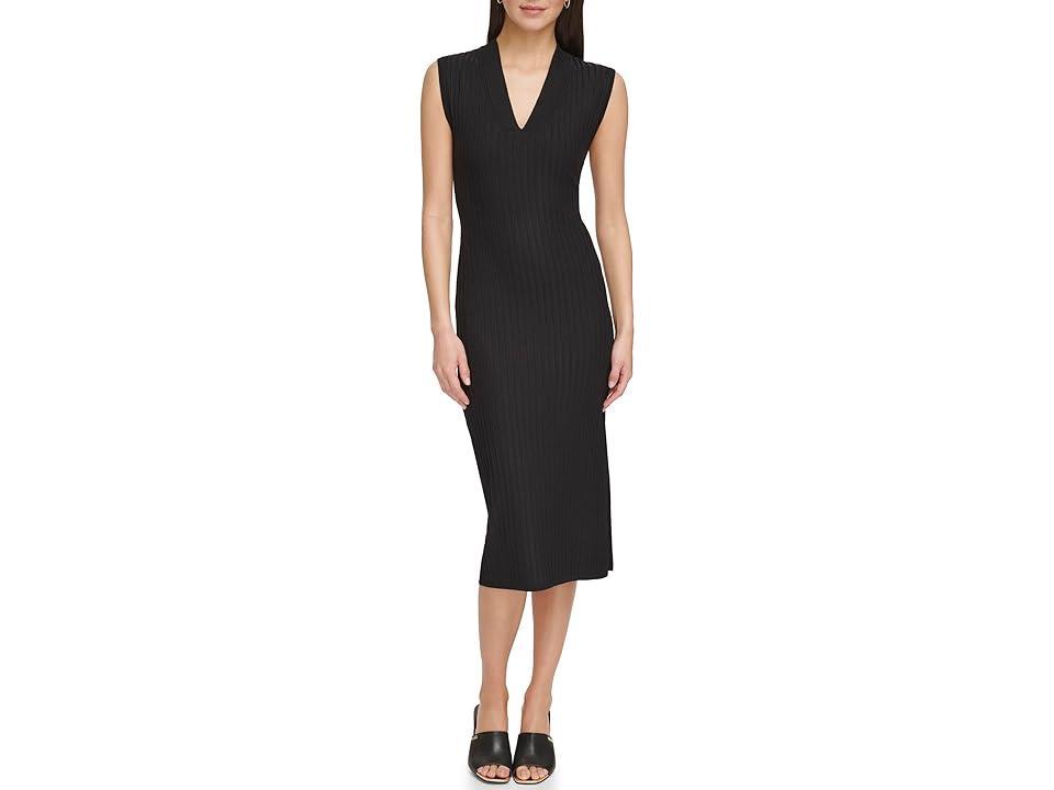Dkny Wide Rib Sleeveless Midi Dress Product Image