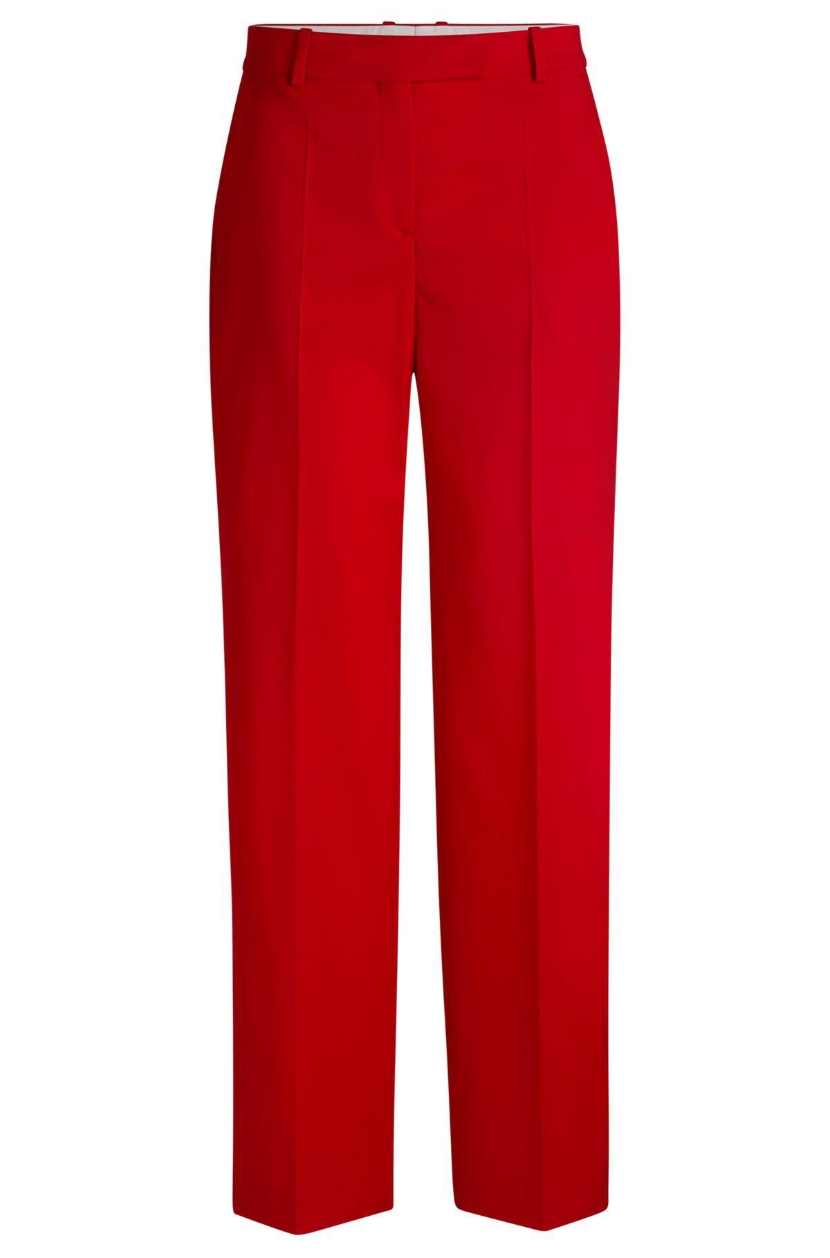 BOSS - Straight-leg trousers in wool - Red Product Image