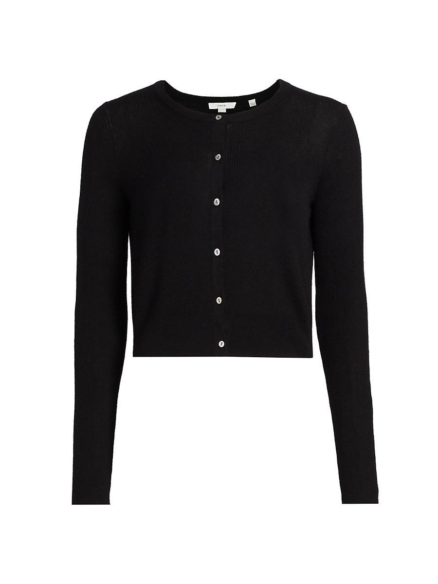 Womens Round Neck Cashmere-Silk Cardigan Product Image