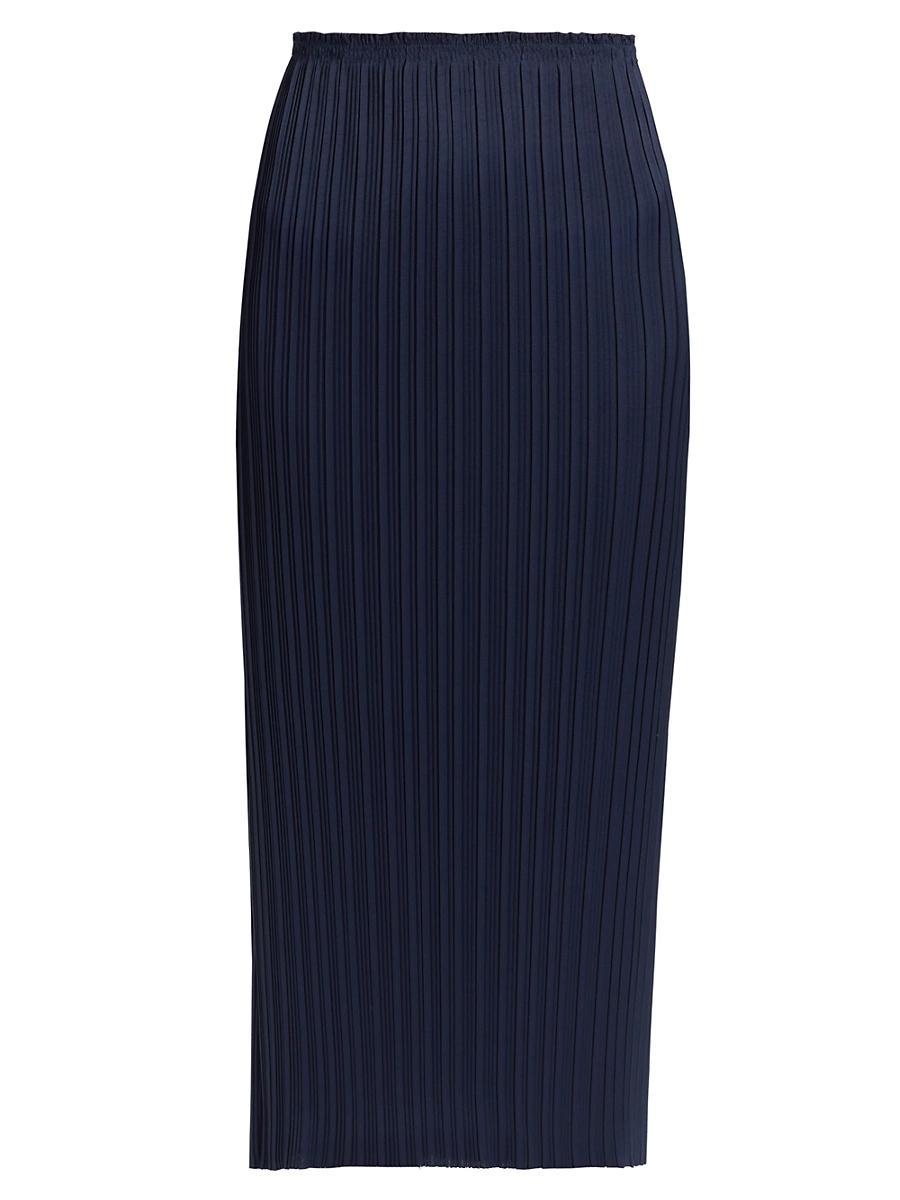 Womens Pleated Straight Midi-Skirt Product Image