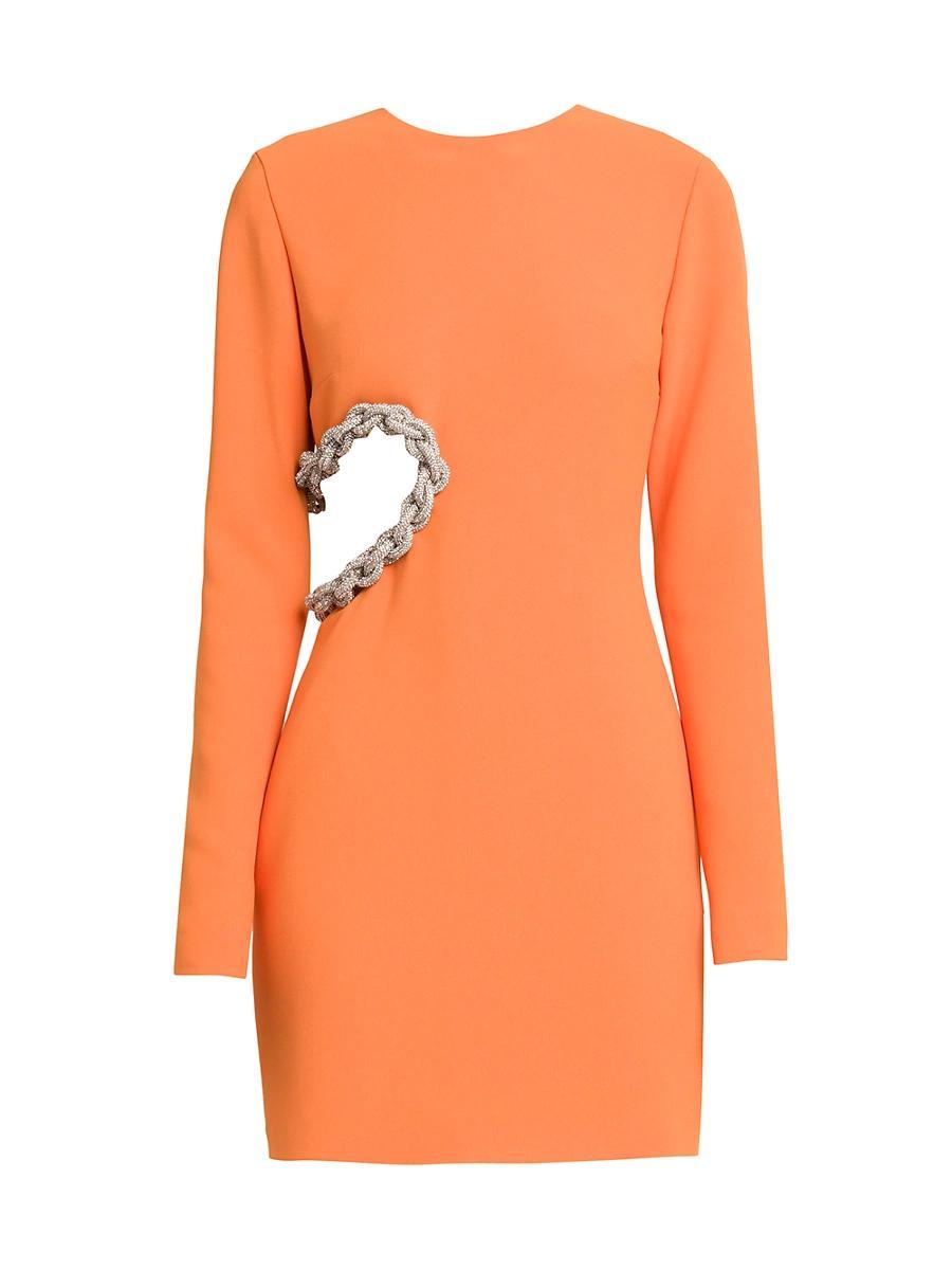 Womens Braided Crystal Cut-Out Minidress Product Image