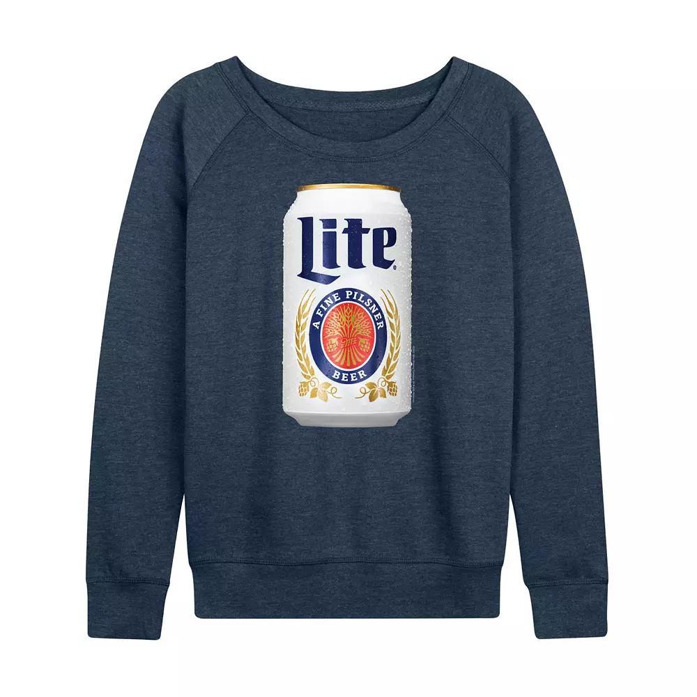 Womens Miller Lite Can Lightweight French Terry Sweatshirt Grey Indigo Product Image