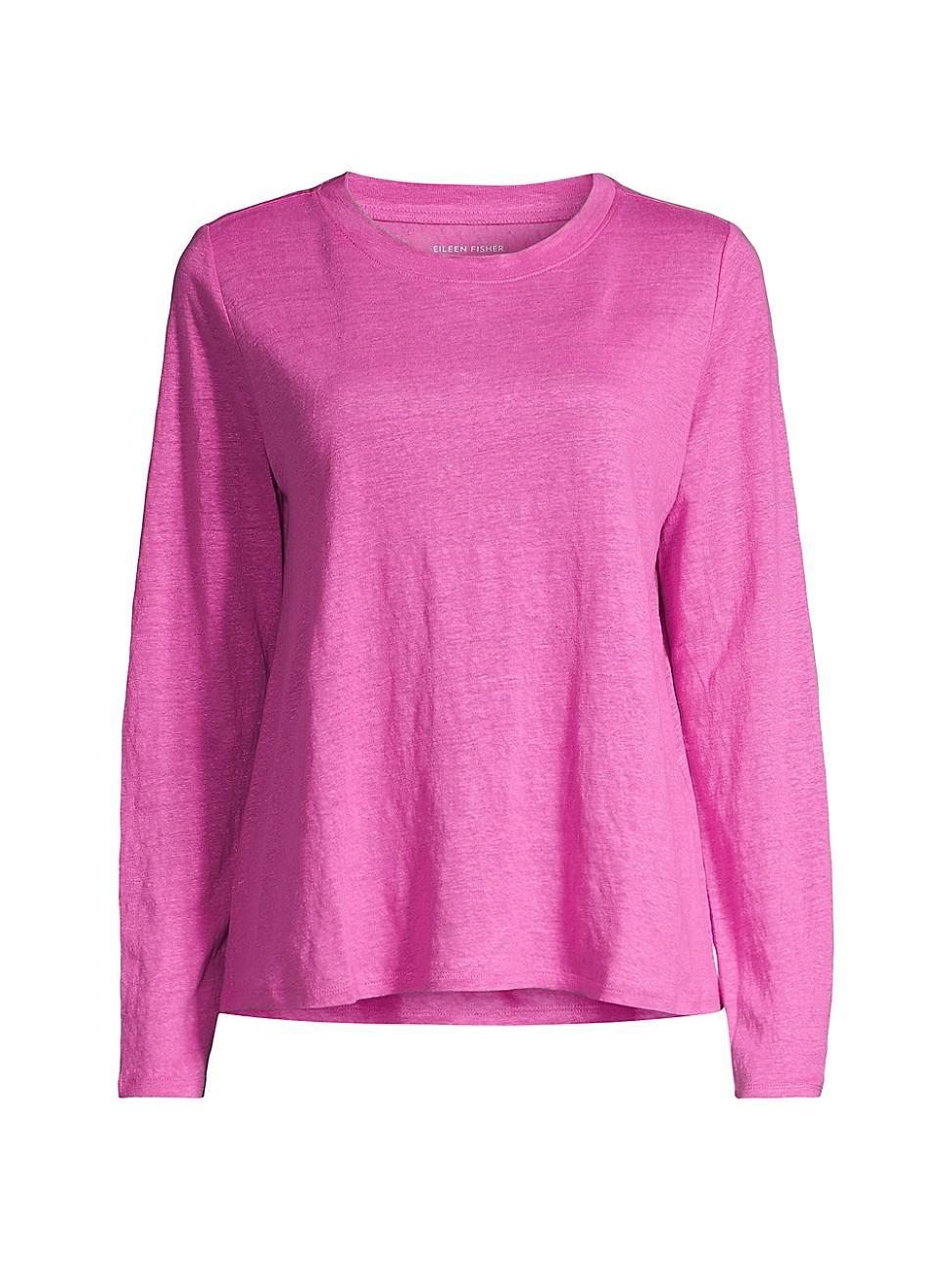 Eileen Fisher Crew Neck Long Sleeve Tee Women's Clothing Product Image