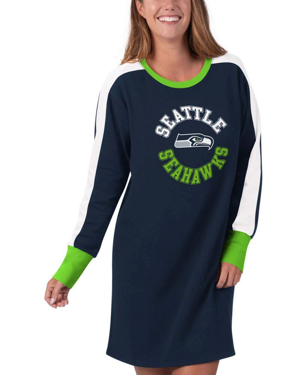 Women's G-III 4Her by Carl Banks College Navy Seattle Seahawks Hurry Up Offense T-Shirt Dress, Size: XS, Blue Product Image