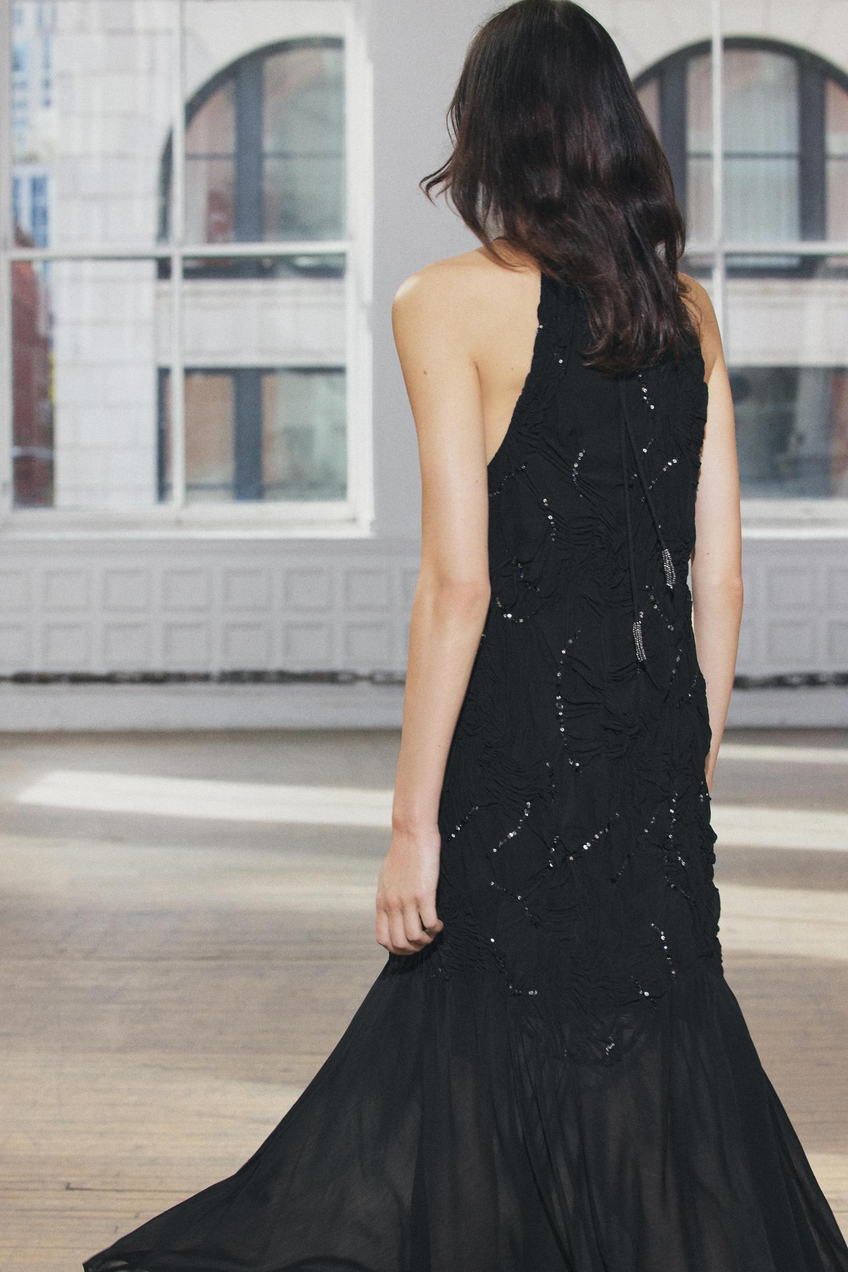 SEQUIN HALTER DRESS ZW COLLECTION Product Image