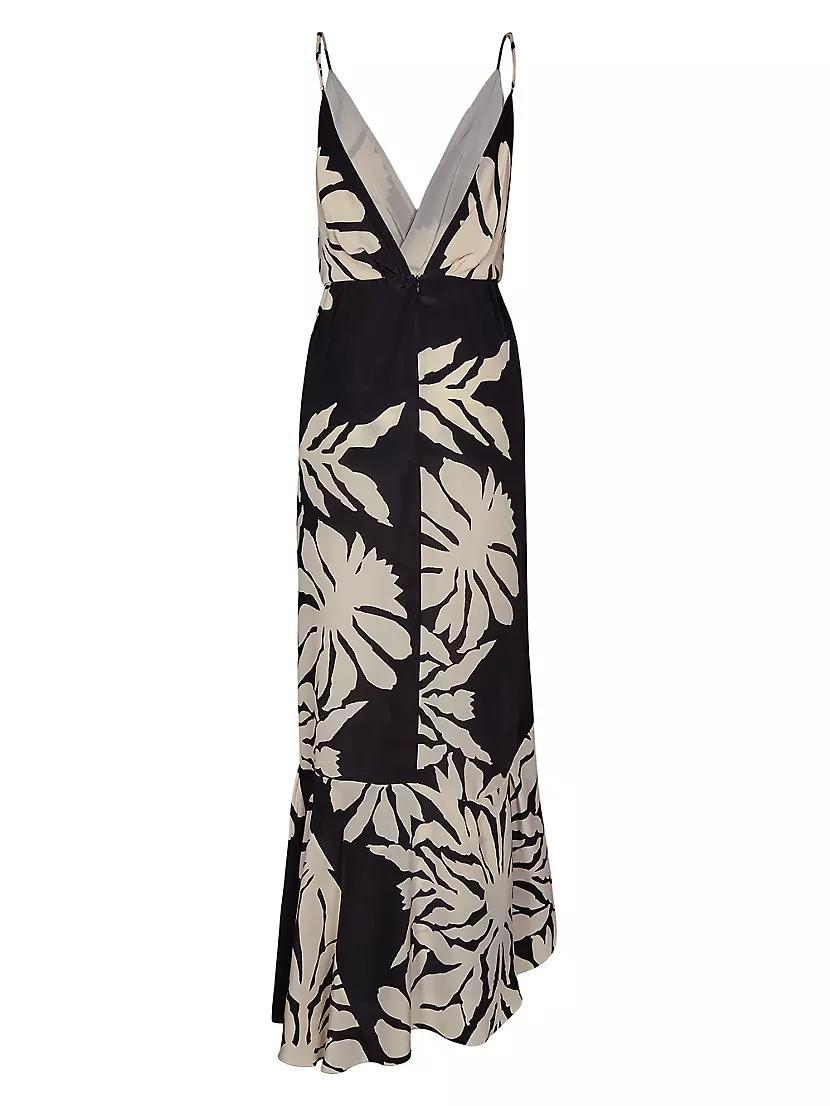 Womens Santa Cruz Two-Piece Tropical Silk Maxi Dress & Scarf Set Product Image