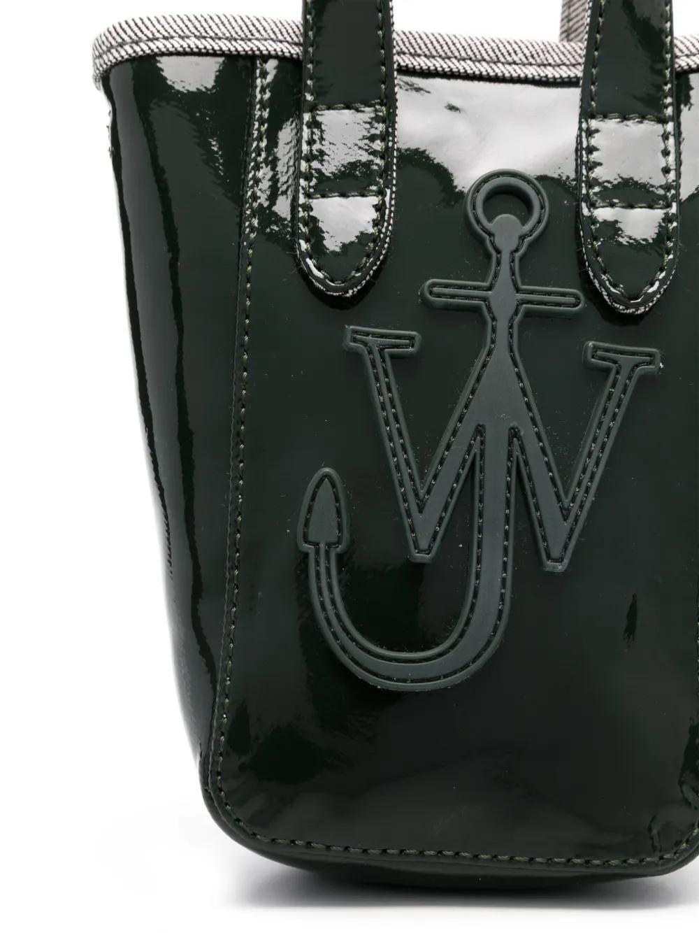 JW ANDERSON Mini Belt Coated-denim Tote Bag In Black Product Image