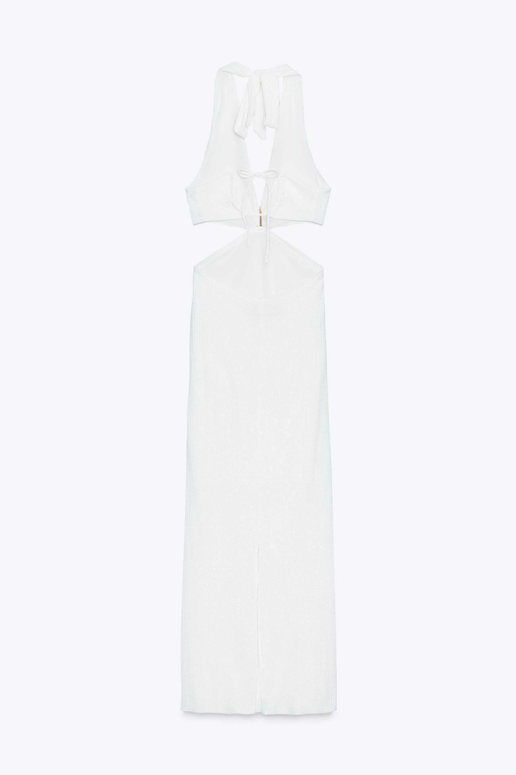 BEADED TEXTURED MIDI DRESS Product Image