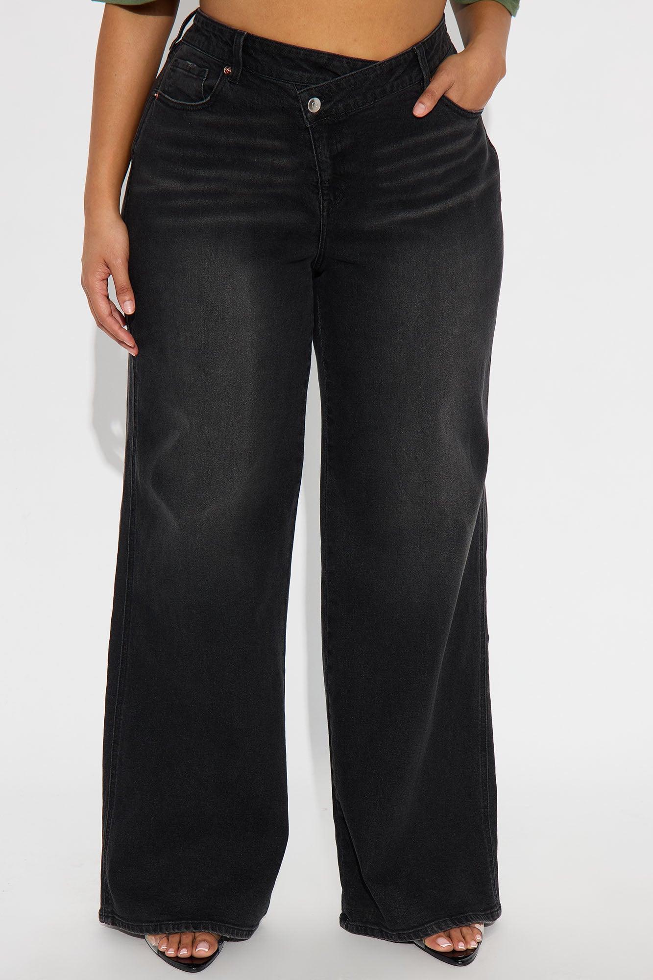 Eastside Low Rise Crossover Wide Leg Jean - Black Wash Product Image