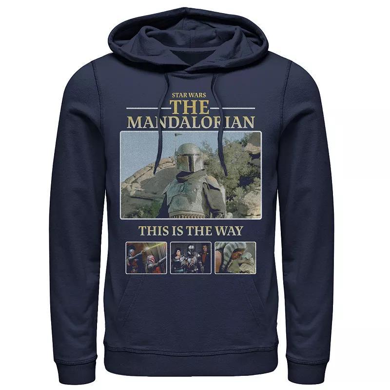 Men's Star Wars The Mandalorian This Is The Way Allies Portrait Panels Hoodie, Size: Medium, Blue Product Image
