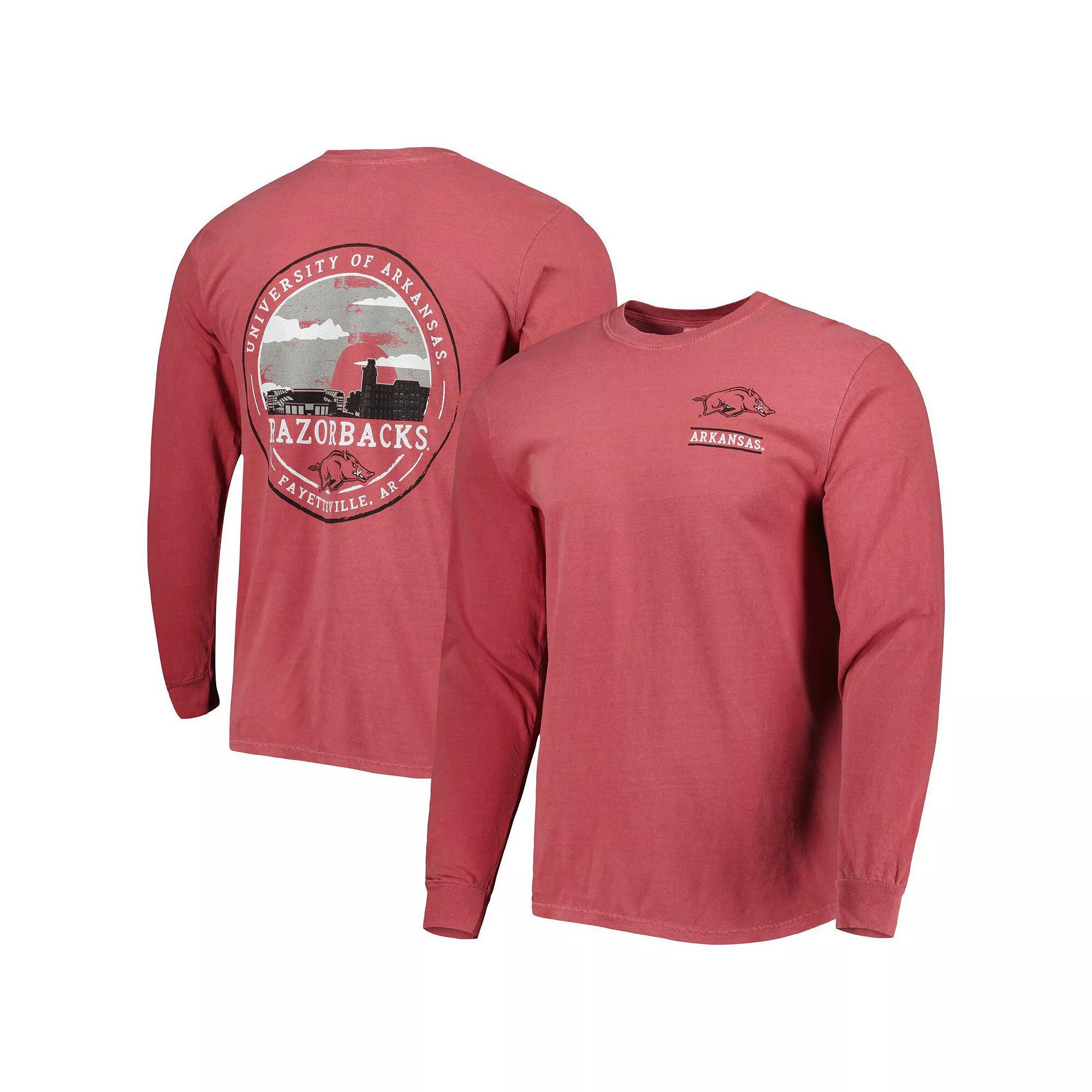 Men's Cardinal Arkansas Razorbacks Circle Campus Scene Long Sleeve T-Shirt, Size: Small, Red Product Image