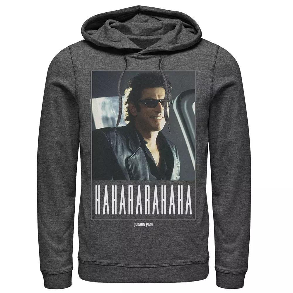 Men's Jurassic Park Ian Malcolm Hahararahaha Hoodie, Size: XXL, Blue Product Image