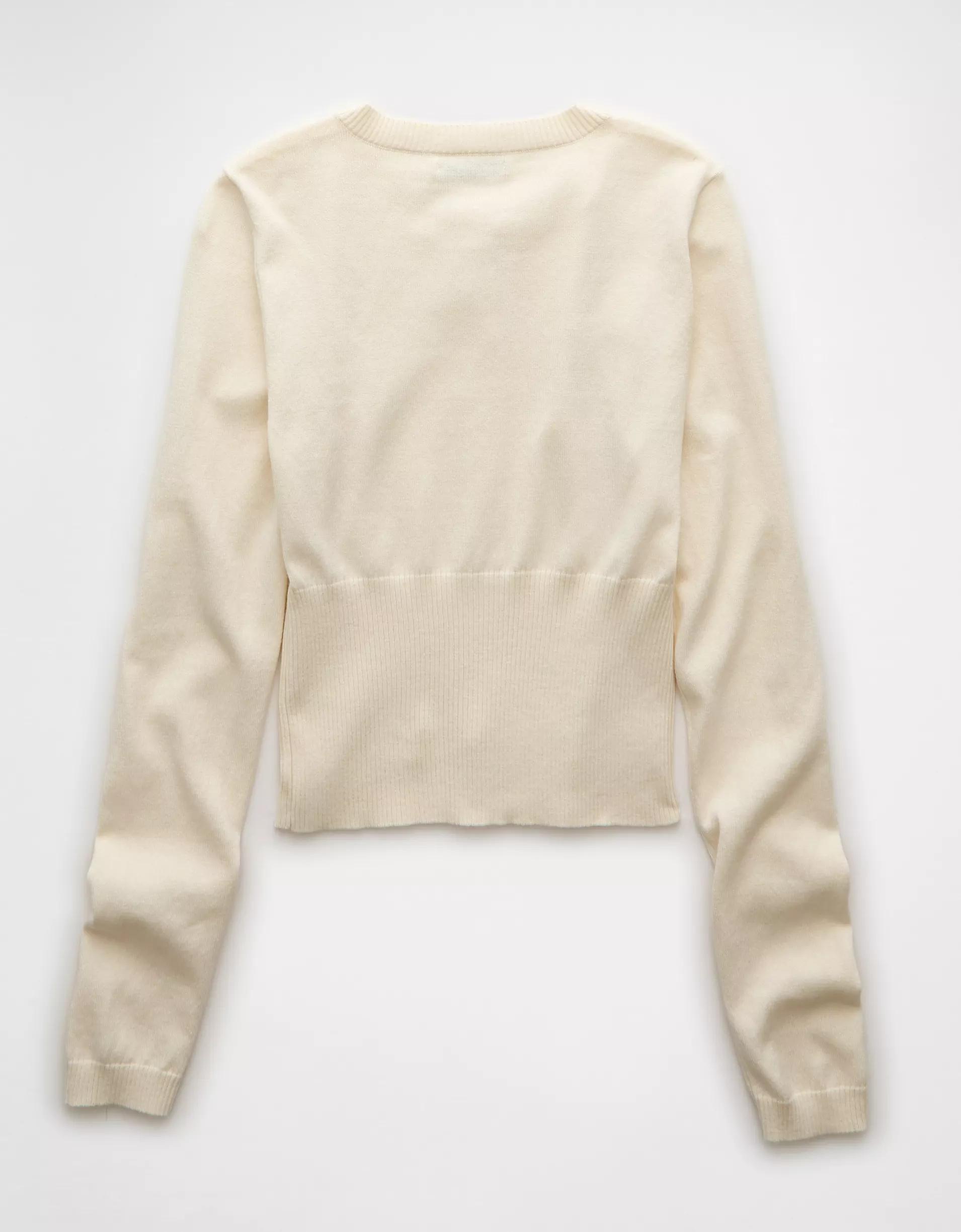 AE Fitted Crew Neck Cardigan Product Image