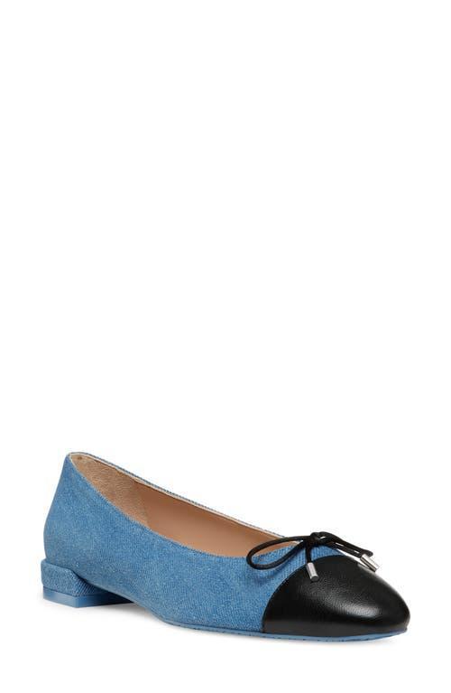 Womens Sleek Bow Leather Ballerina Flats Product Image