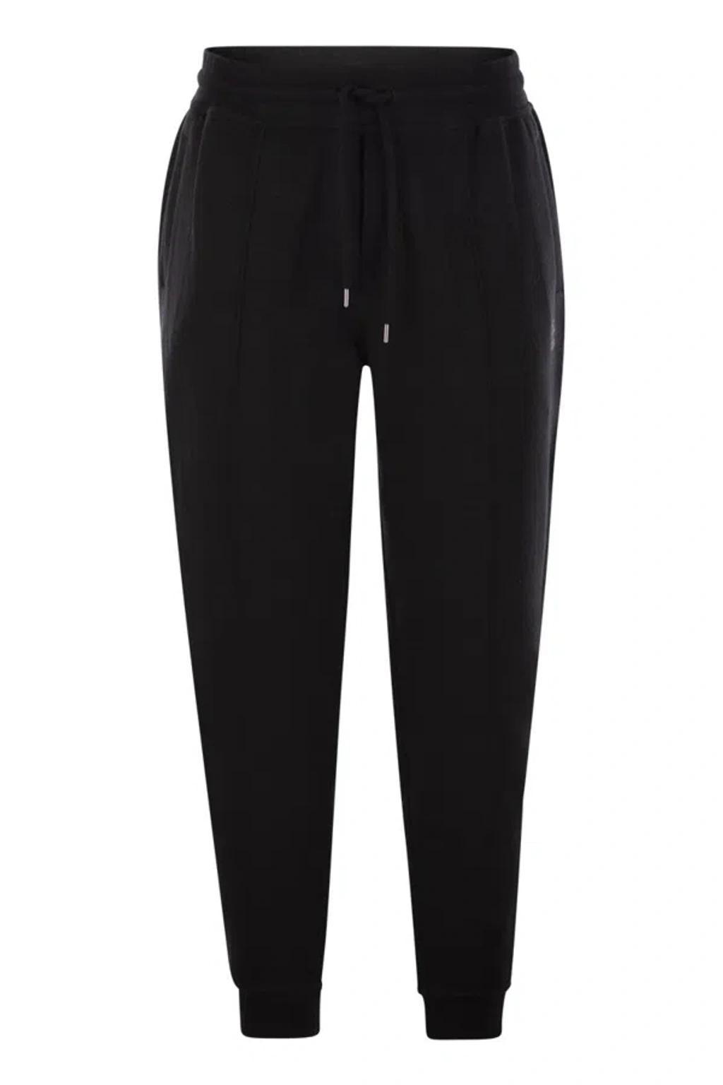 BRUNELLO CUCINELLI Trousers With Elasticated Cuffs In Black Product Image