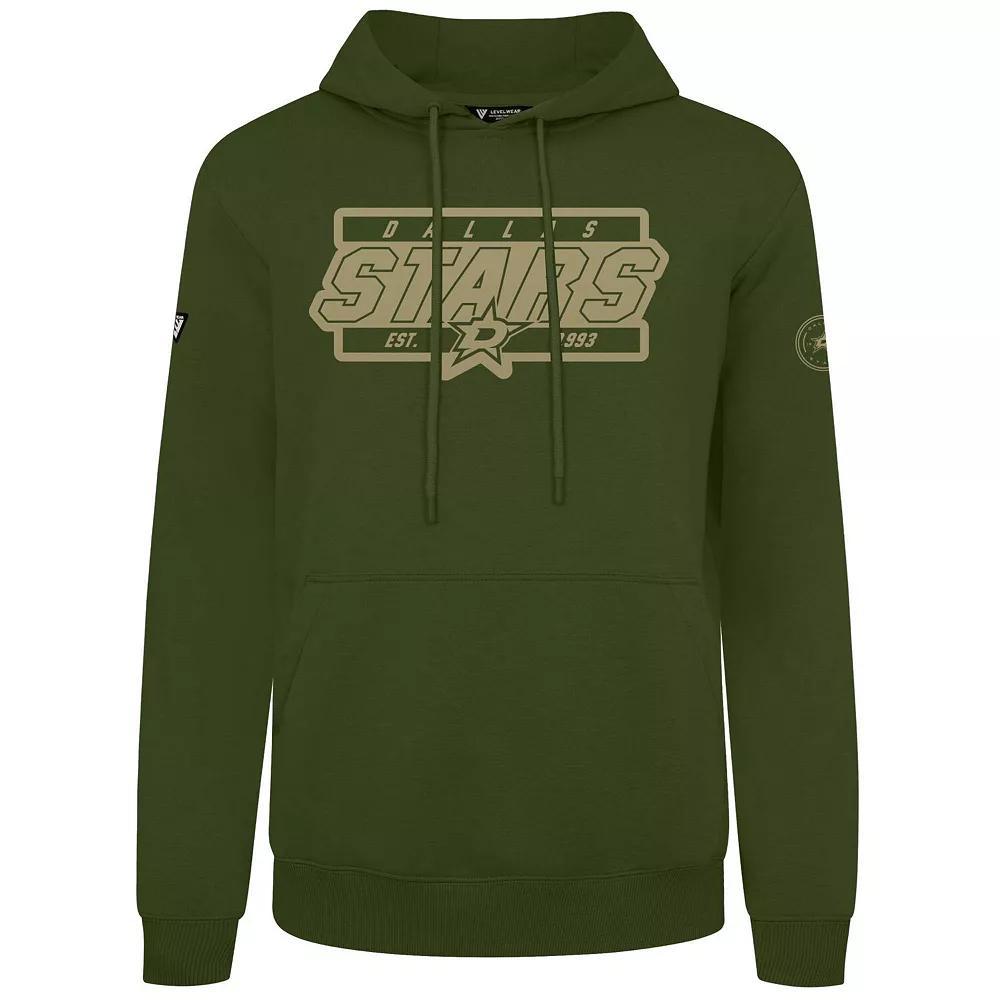 Mens Levelwear Olive Minnesota Wild Podium Pullover Hoodie Product Image
