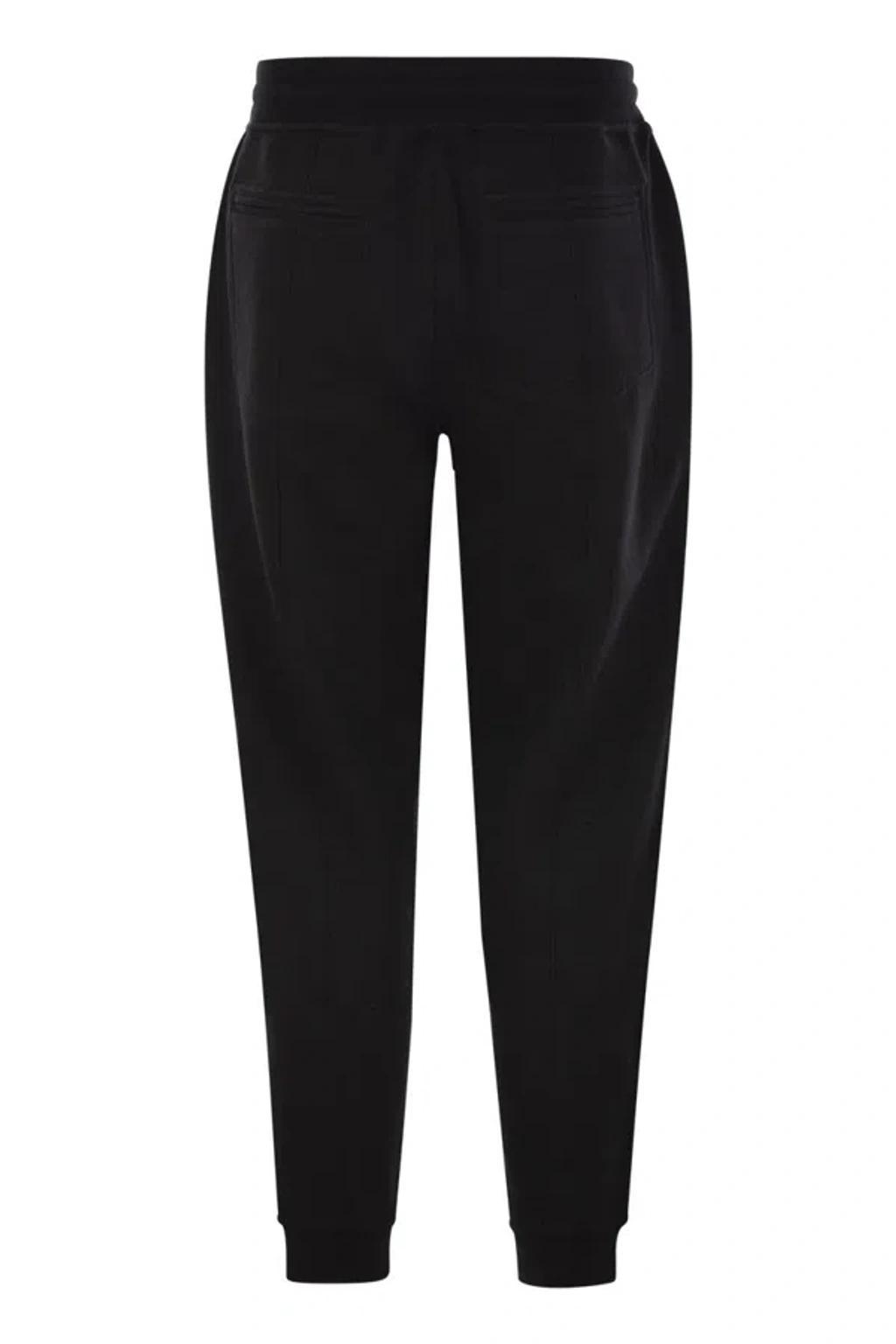 BRUNELLO CUCINELLI Trousers With Elasticated Cuffs In Black Product Image