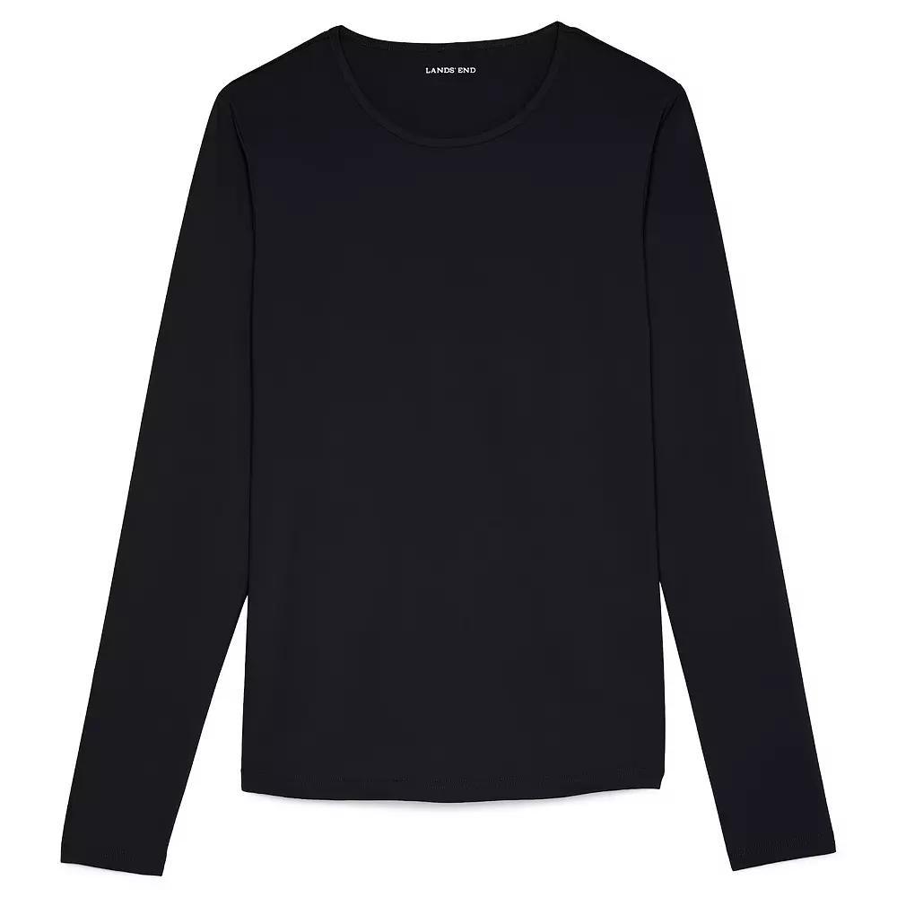 Plus Size Lands' End UPF 50 Long Sleeve Rash Guard, Women's, Size: 2XL, Black Product Image