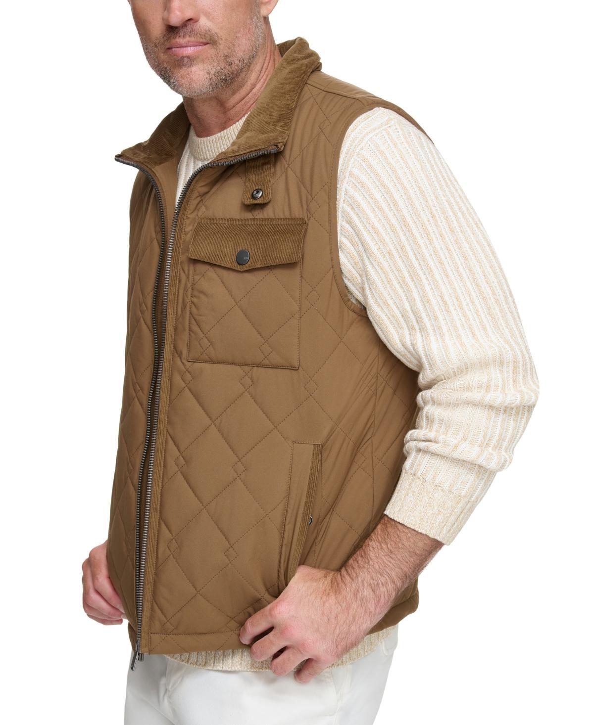 Andrew Marc Barnet Quilted Corduroy Trimmed Water Resistant Vest Product Image