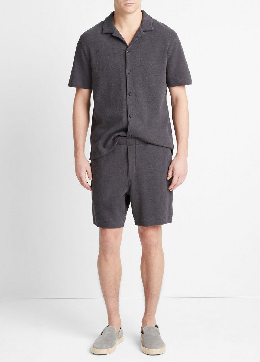 Mens Cotton Boucl Pull-On Short, Bone, Size XXL Vince Product Image