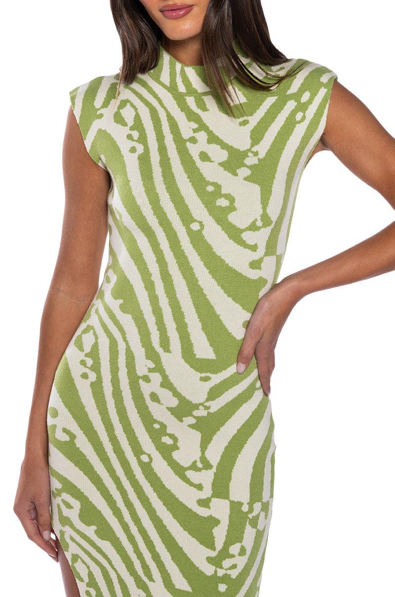 CAUGHT MY EYE MOCK NECK KNIT MAXI DRESS Product Image