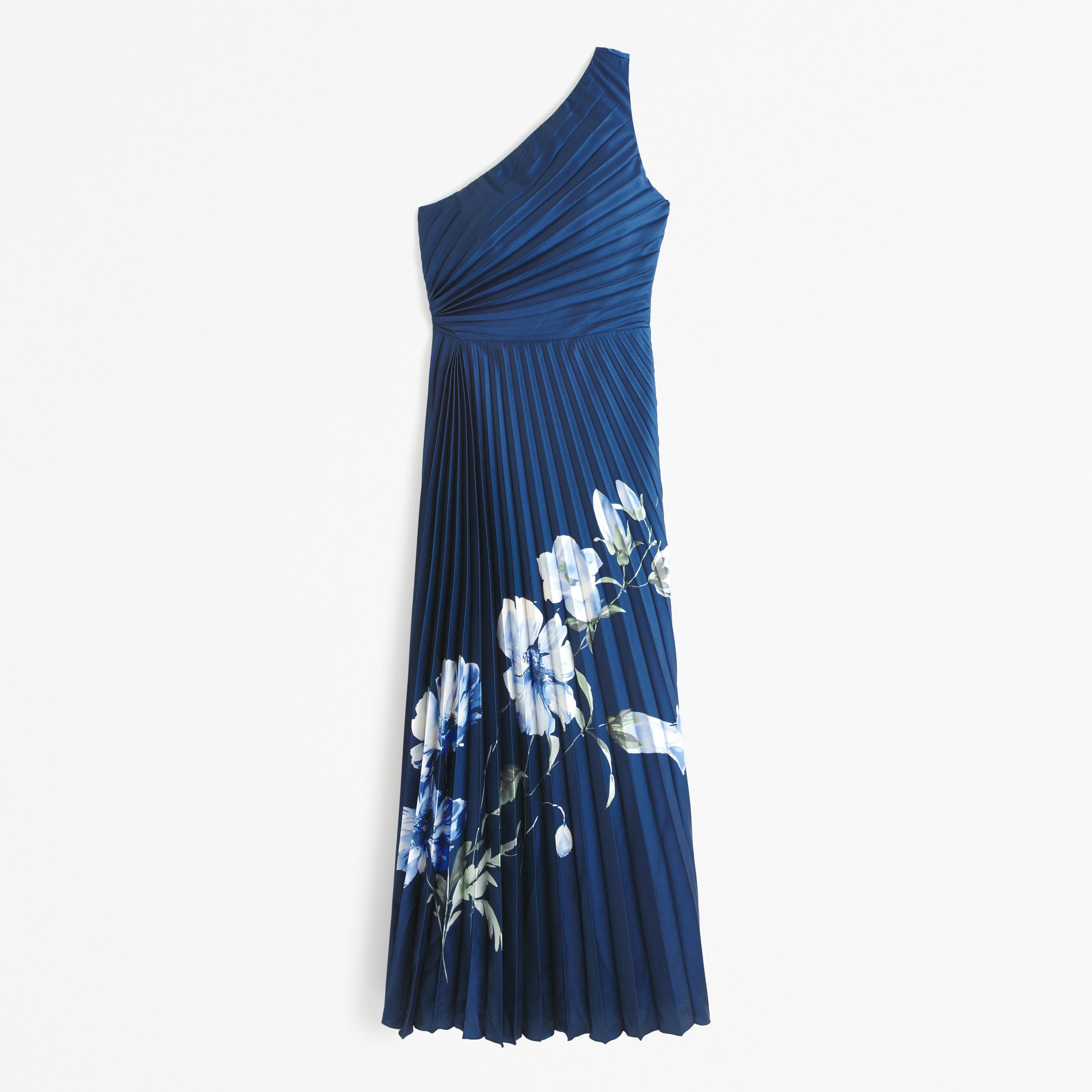 The A&F Giselle Pleated One-Shoulder Maxi Dress Product Image