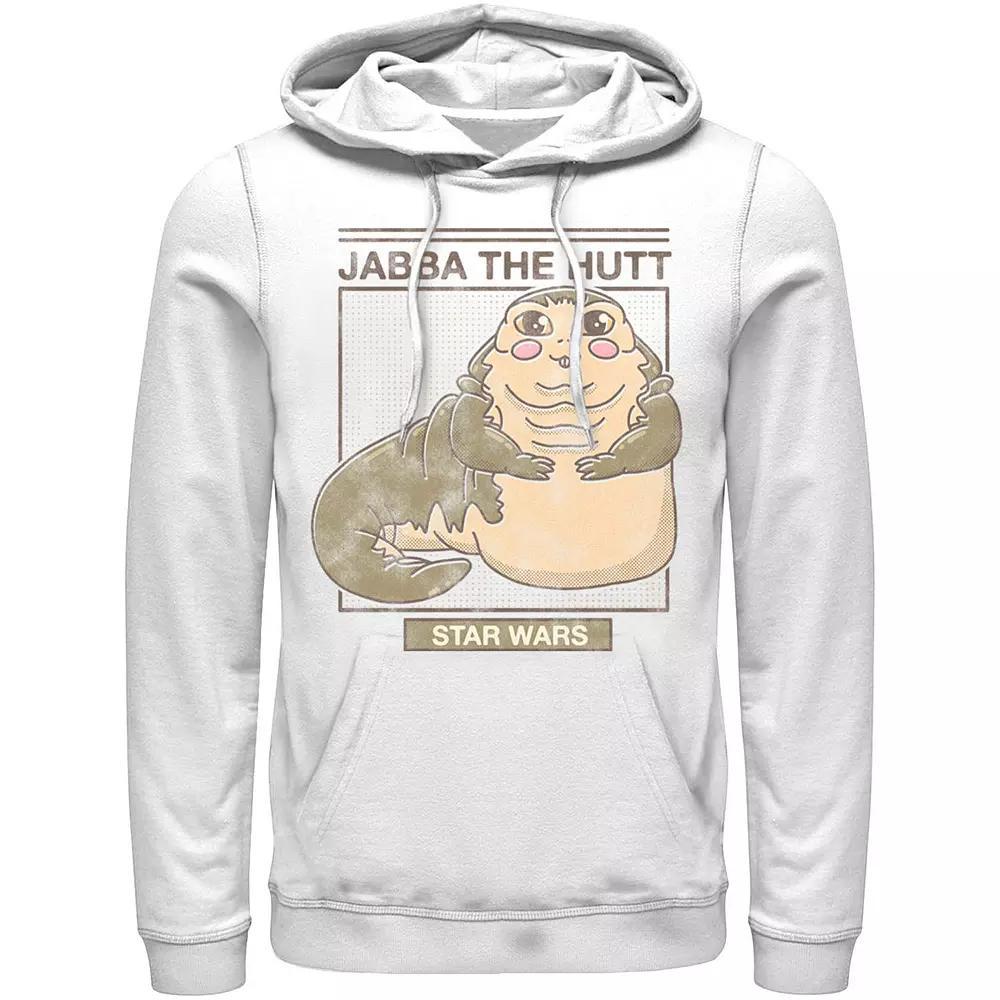 Men's Star Wars Jabba The Hutt Cartoon Cute Portrait Grid Hoodie, Size: XL, Red Product Image
