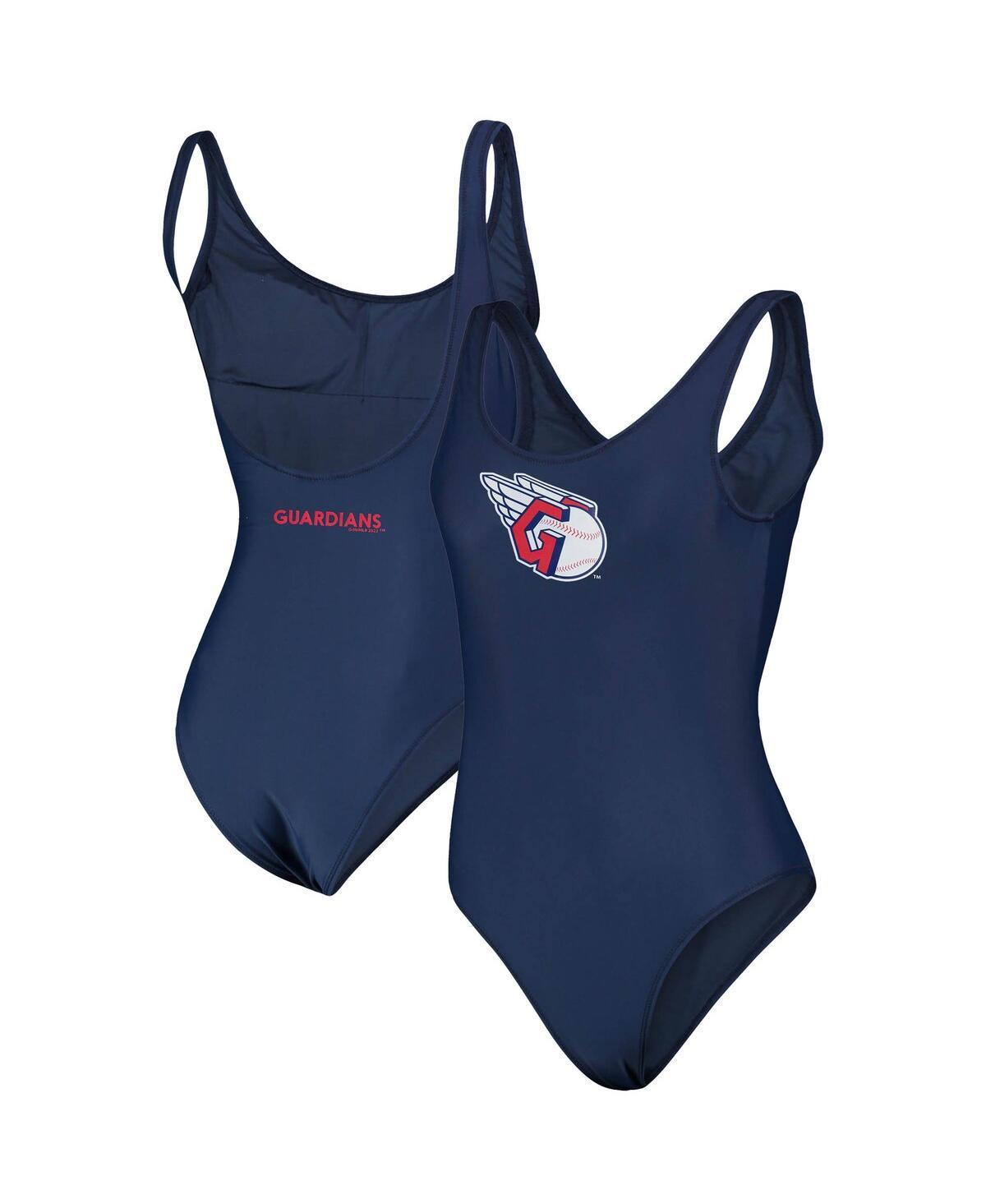 Women's G-III 4Her by Carl Banks Navy Cleveland Guardians Making Waves One-Piece Swimsuit, Size: XL, Grd Blue Product Image