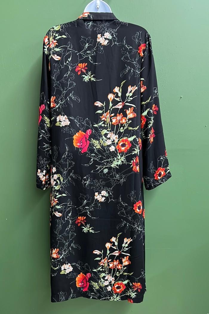 Long black/floral cover up Product Image