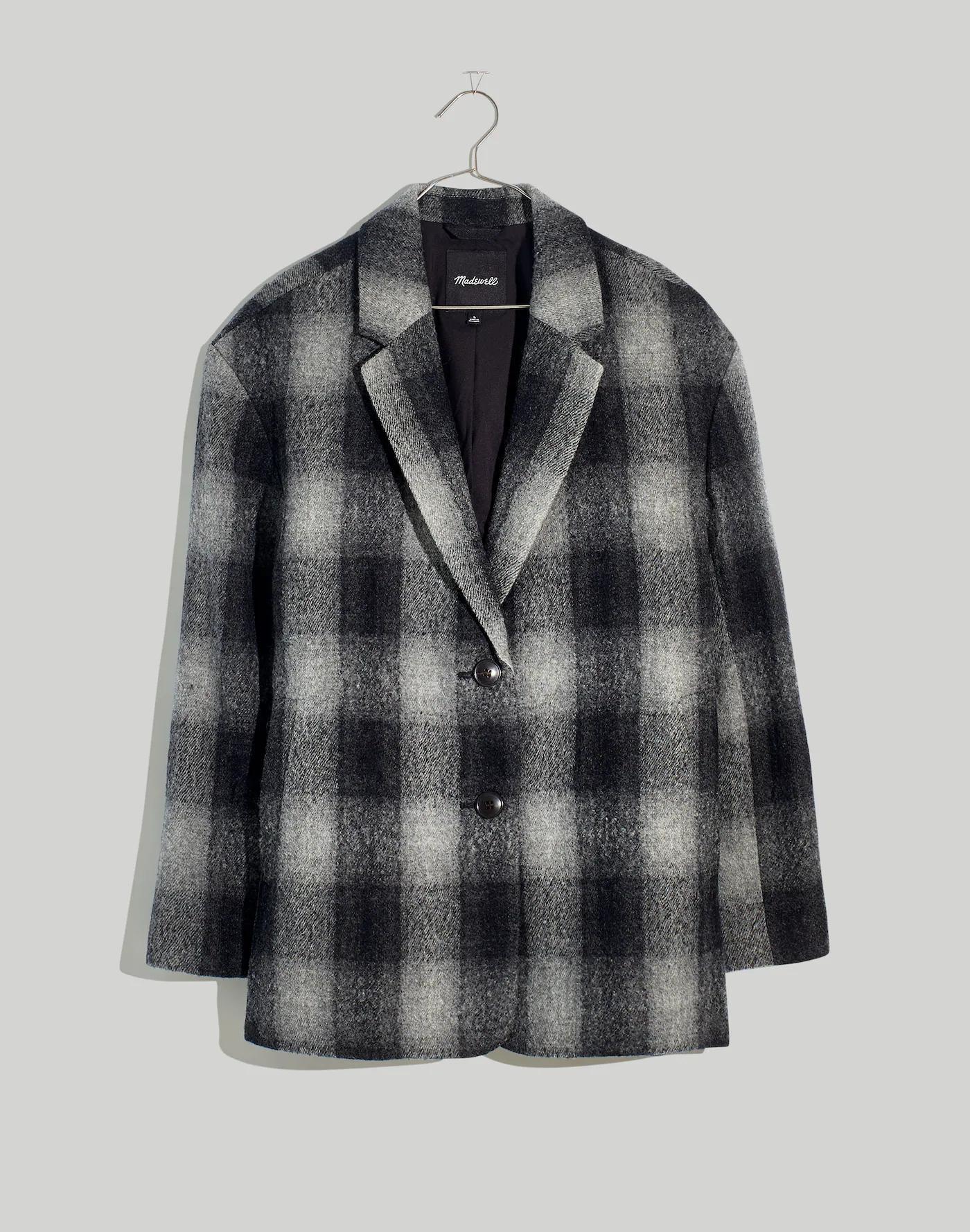 The Oversized Dorset Blazer in Buffalo Check Boiled Wool Product Image