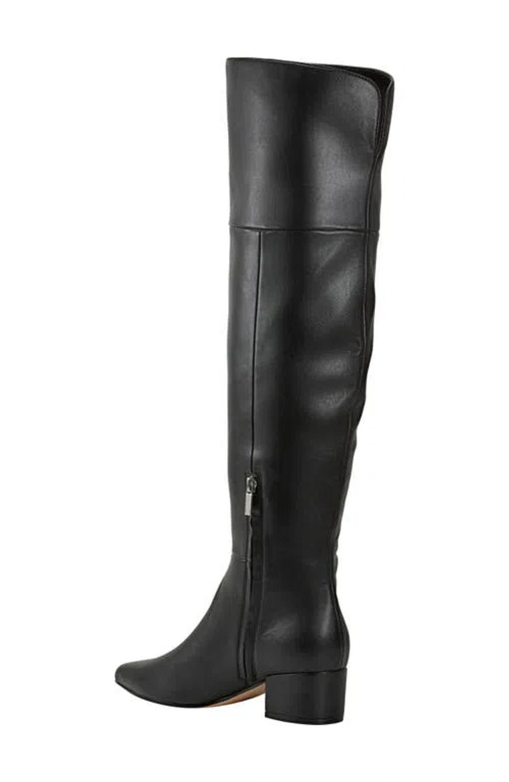 MARC FISHER LTD Lottie Over The Knee Boot In Black Leather Product Image