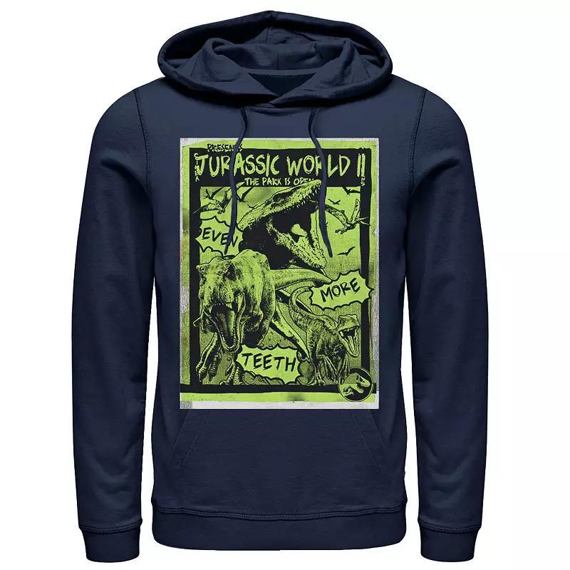 Men's Jurassic World Two T-Rex Neon Green Poster Hoodie, Size: Small, Grey Heather Product Image