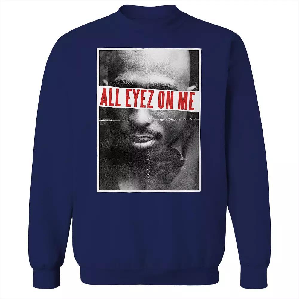Junior's All Eyes Graphic Fleece Sweatshirt, Women's, Size: Large, Blue Product Image