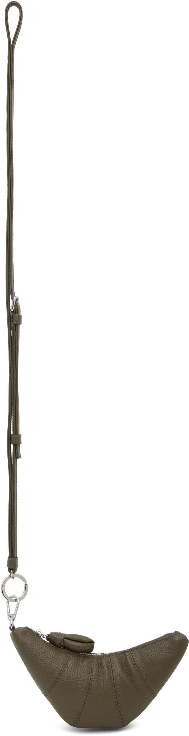 LEMAIRE Khaki Crossbody Croissant Coin Pouch In Gr667 Dark Moss Product Image