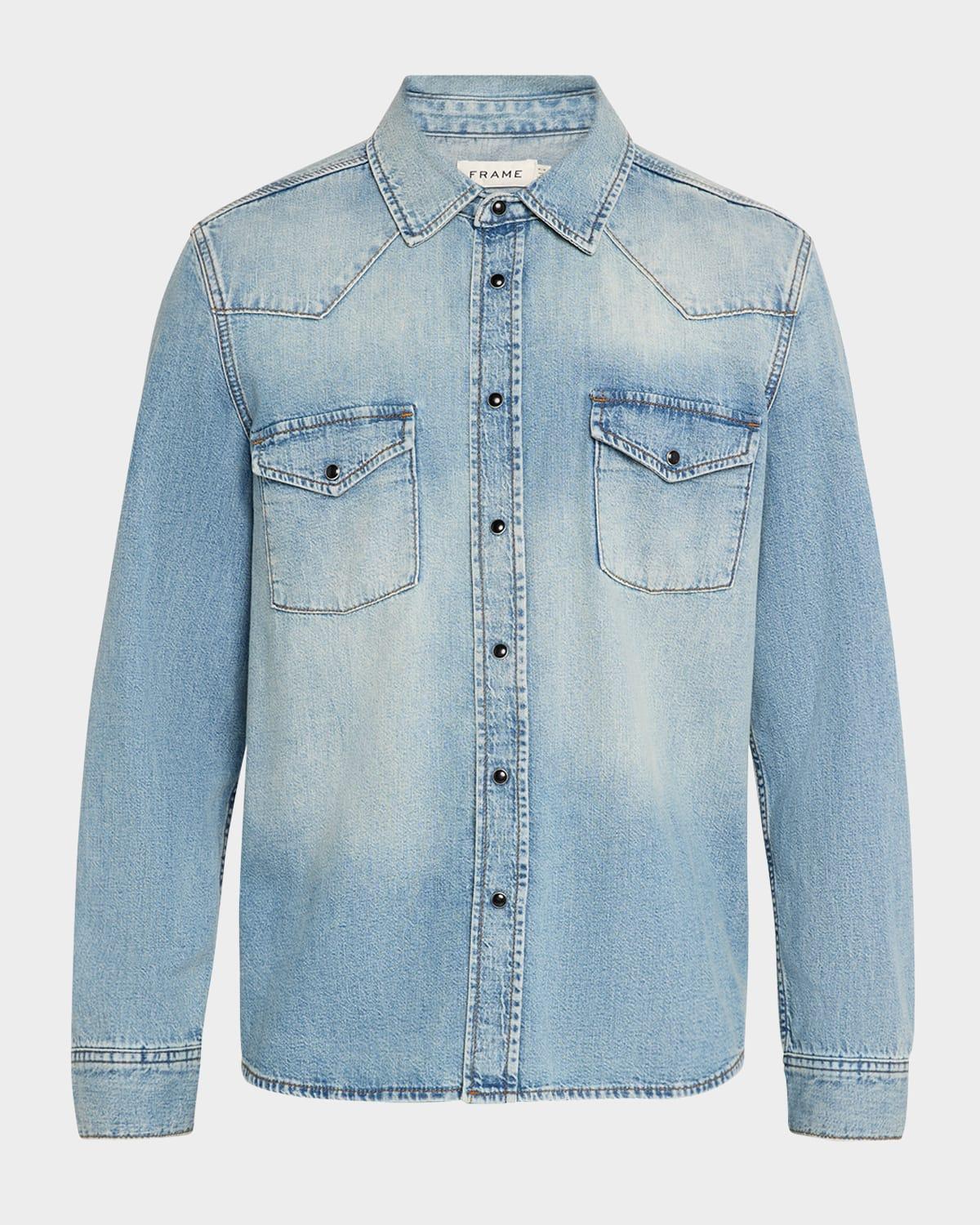 Men's Denim Western Shirt Product Image