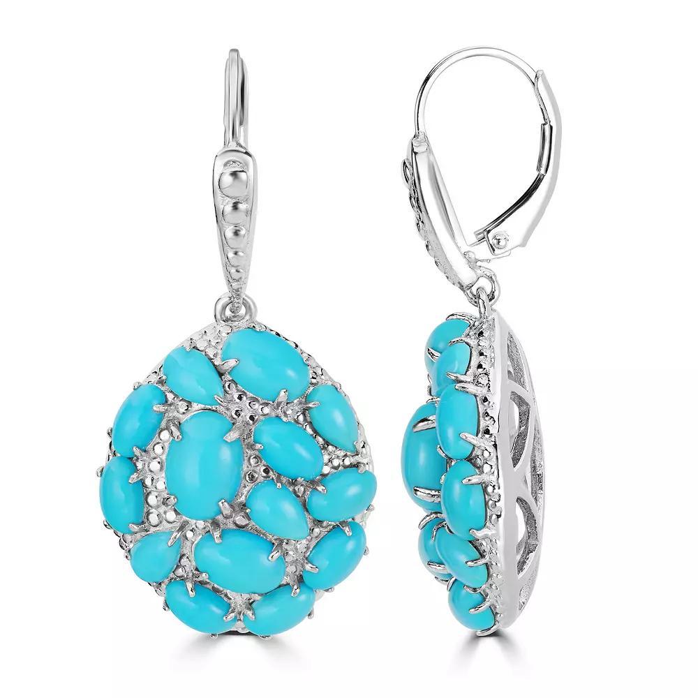Gemistry Sterling Silver Genuine Turquoise Cluster Drop Earrings, Women's Product Image
