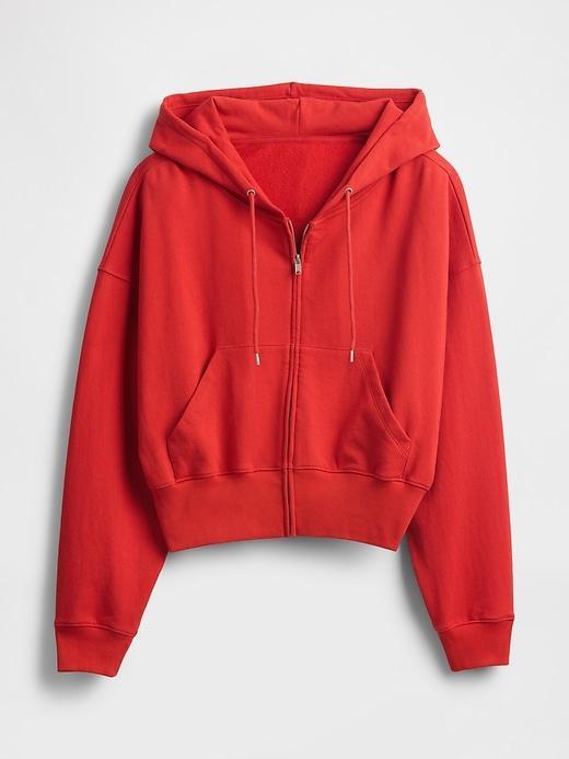 Heavyweight French Terry Oversized Zip Wedge Hoodie Product Image