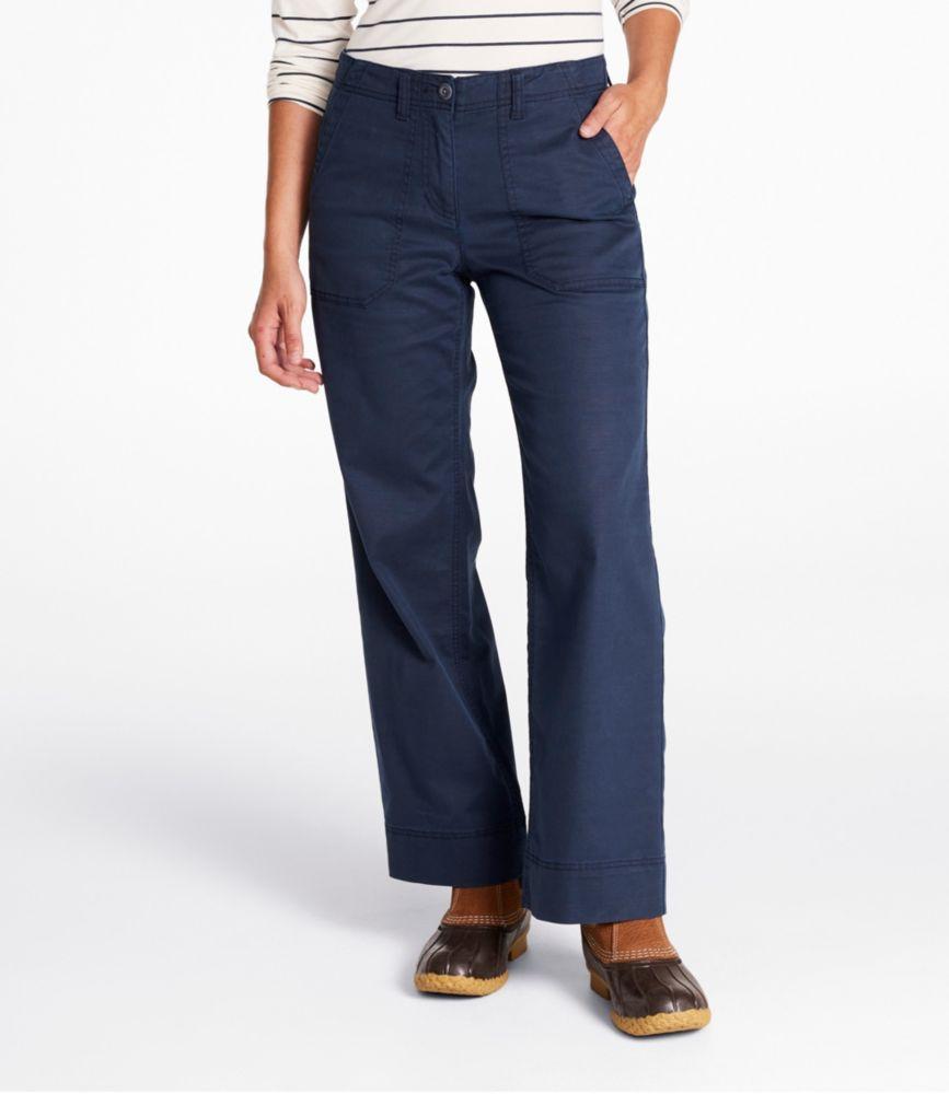 
                            Women's Signature Cotton/TENCEL Utility Pants, Mid-Rise Wide-Leg Ankle-Length
                         Product Image