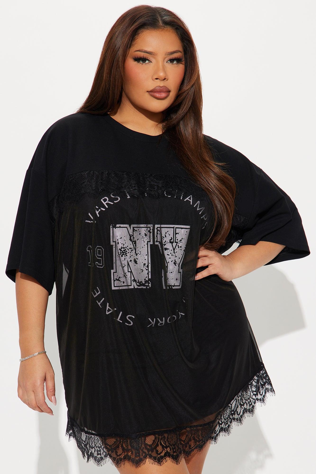 Keep Up Mesh T Shirt Mini Dress - Black Product Image