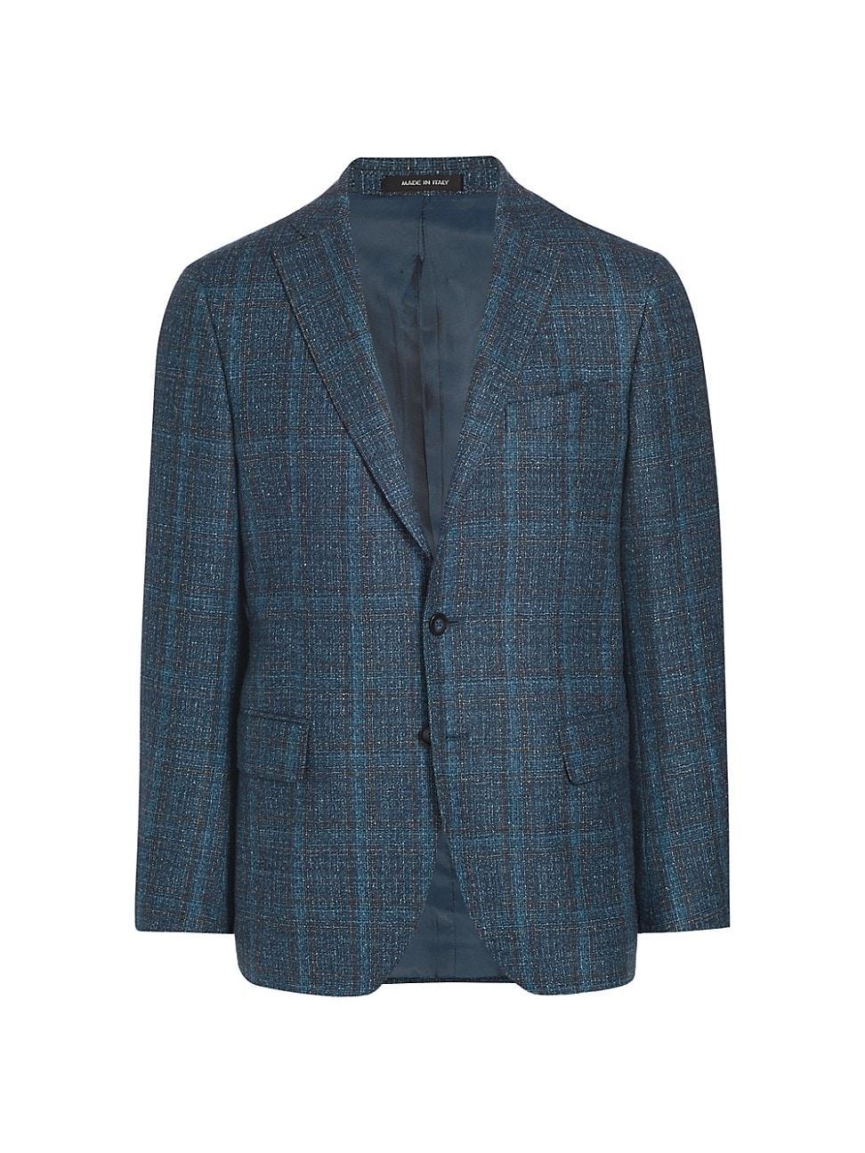 Mens COLLECTION Plaid Single-Breasted Blazer Product Image