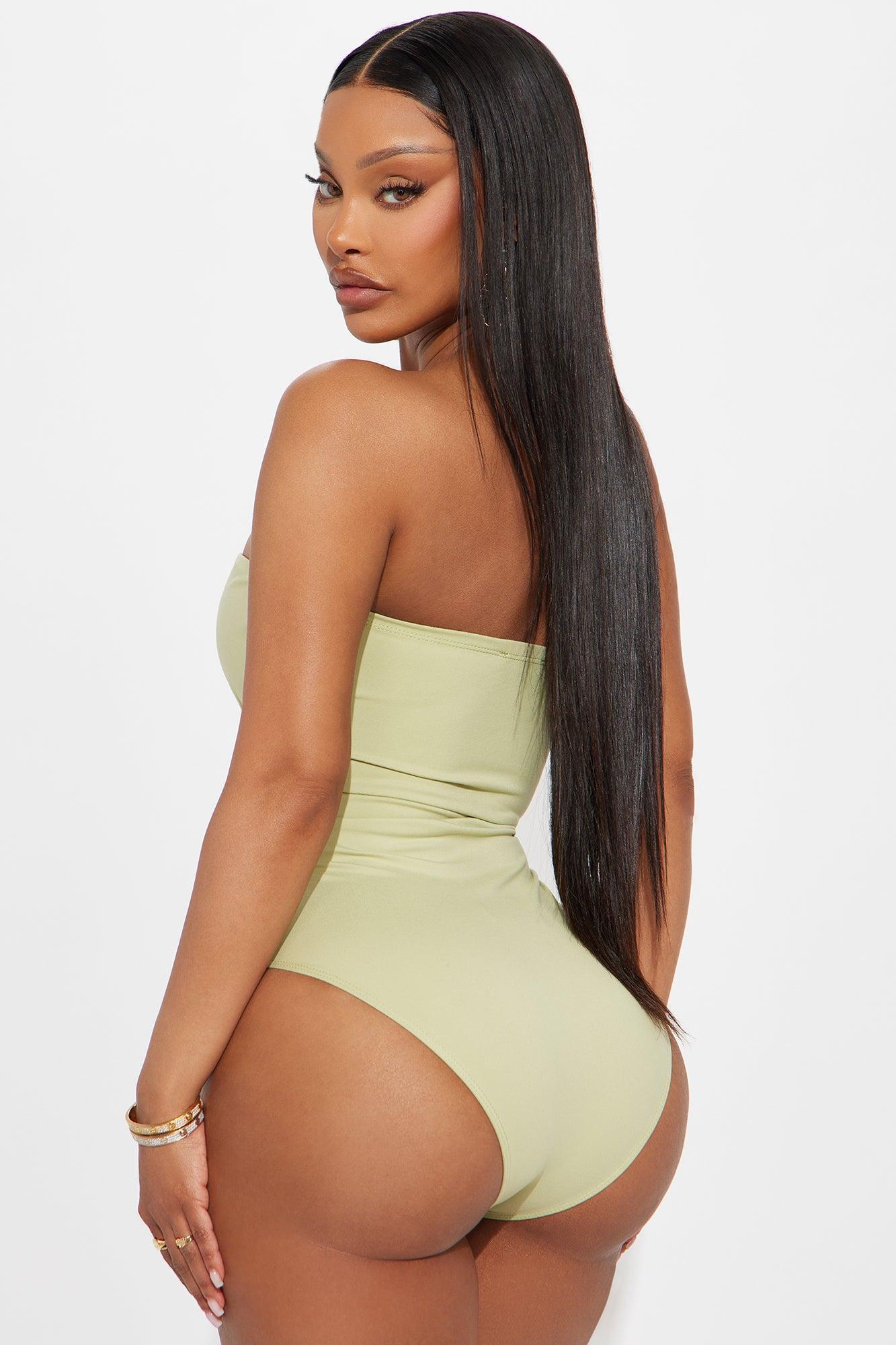 Alli Double Lined  Strapless Bodysuit - Sage Product Image