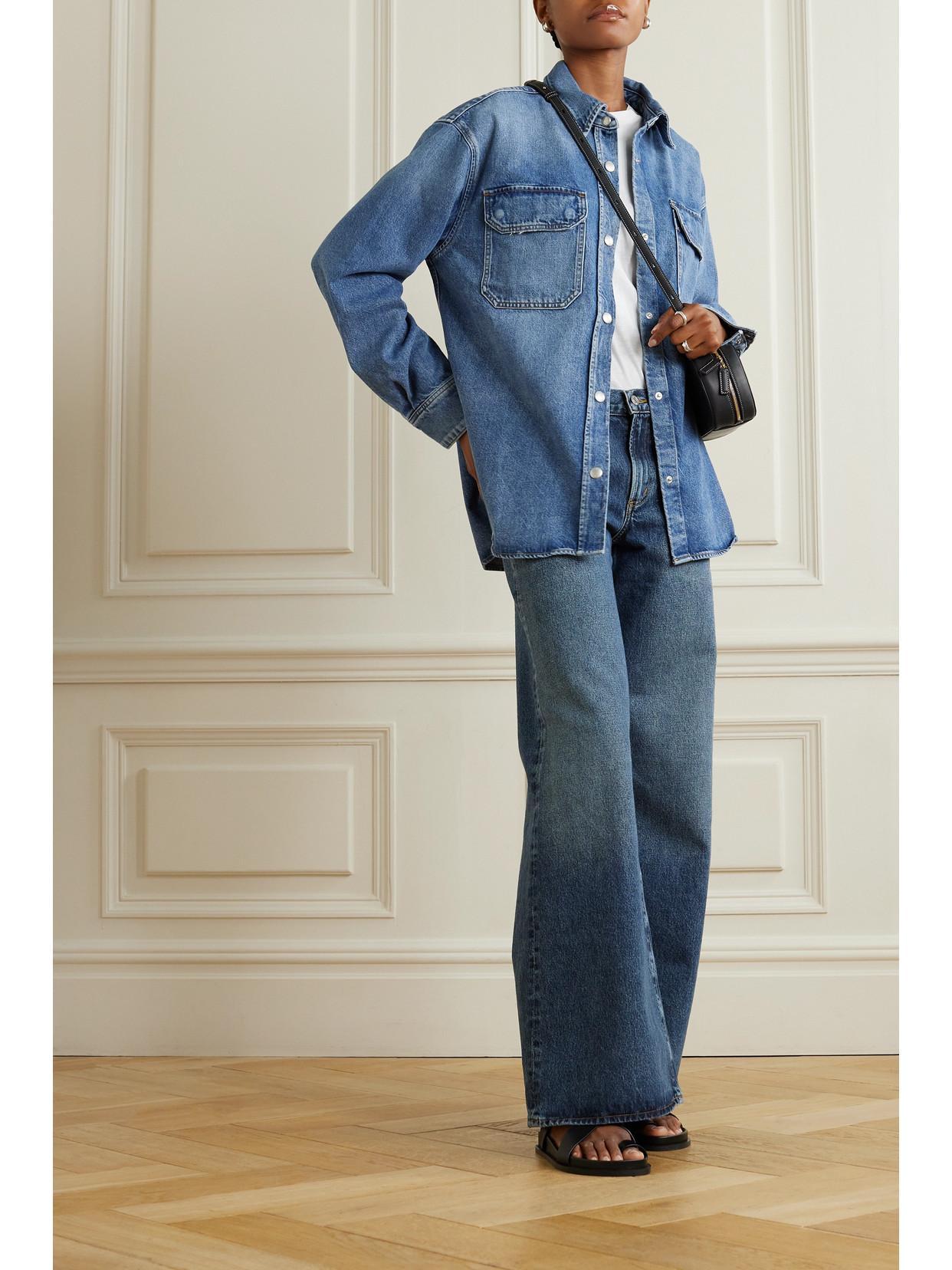 AGOLDE Clara Low-rise Wide-leg Organic Jeans In Blue Product Image