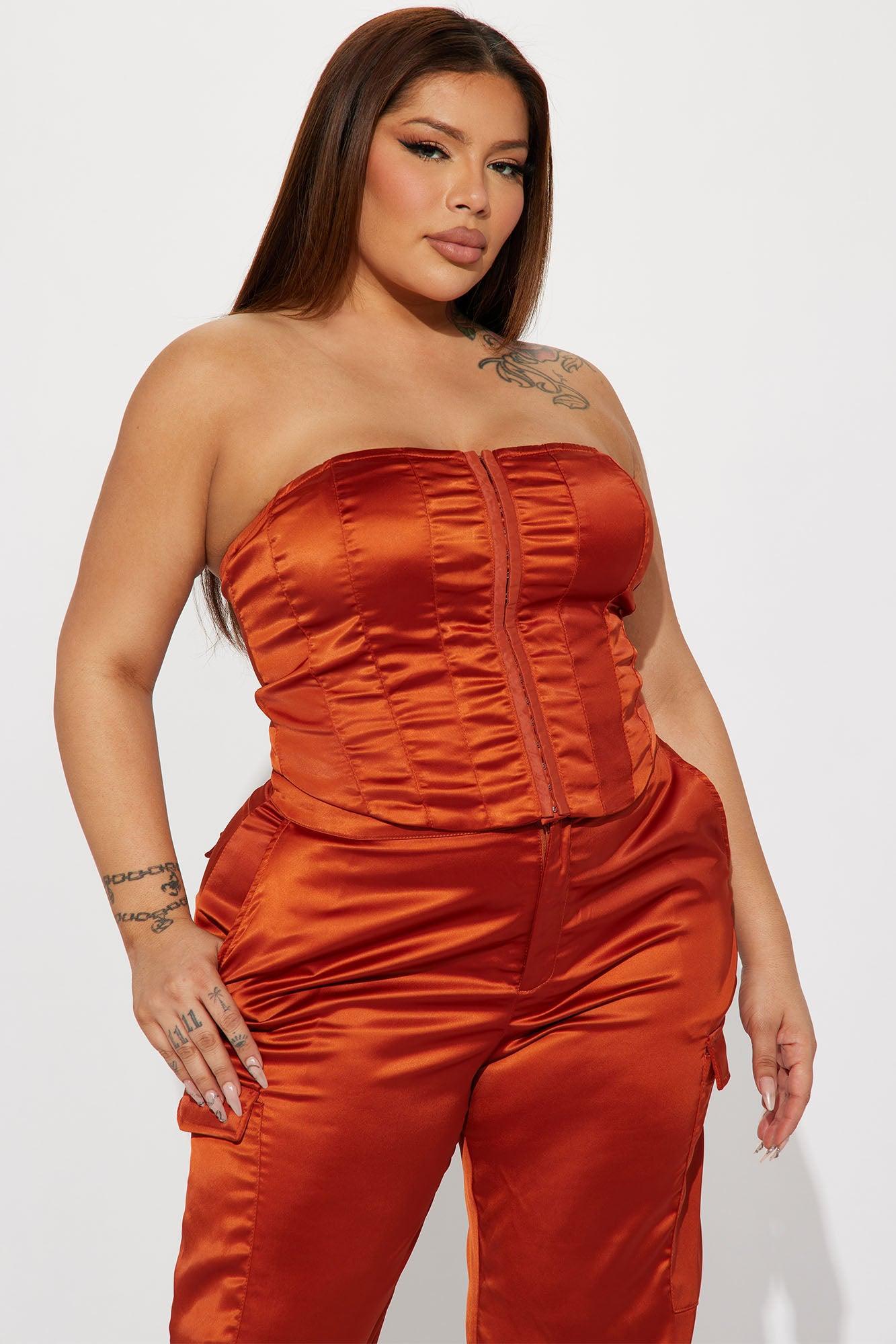 Amirah Satin Pant Set - Copper Product Image