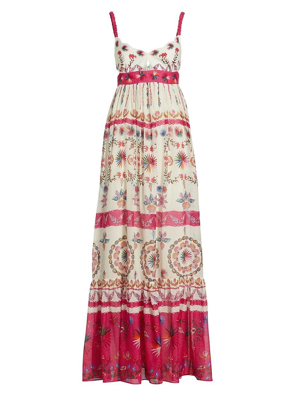 Womens Naki Printed Linen Maxi Dress Product Image