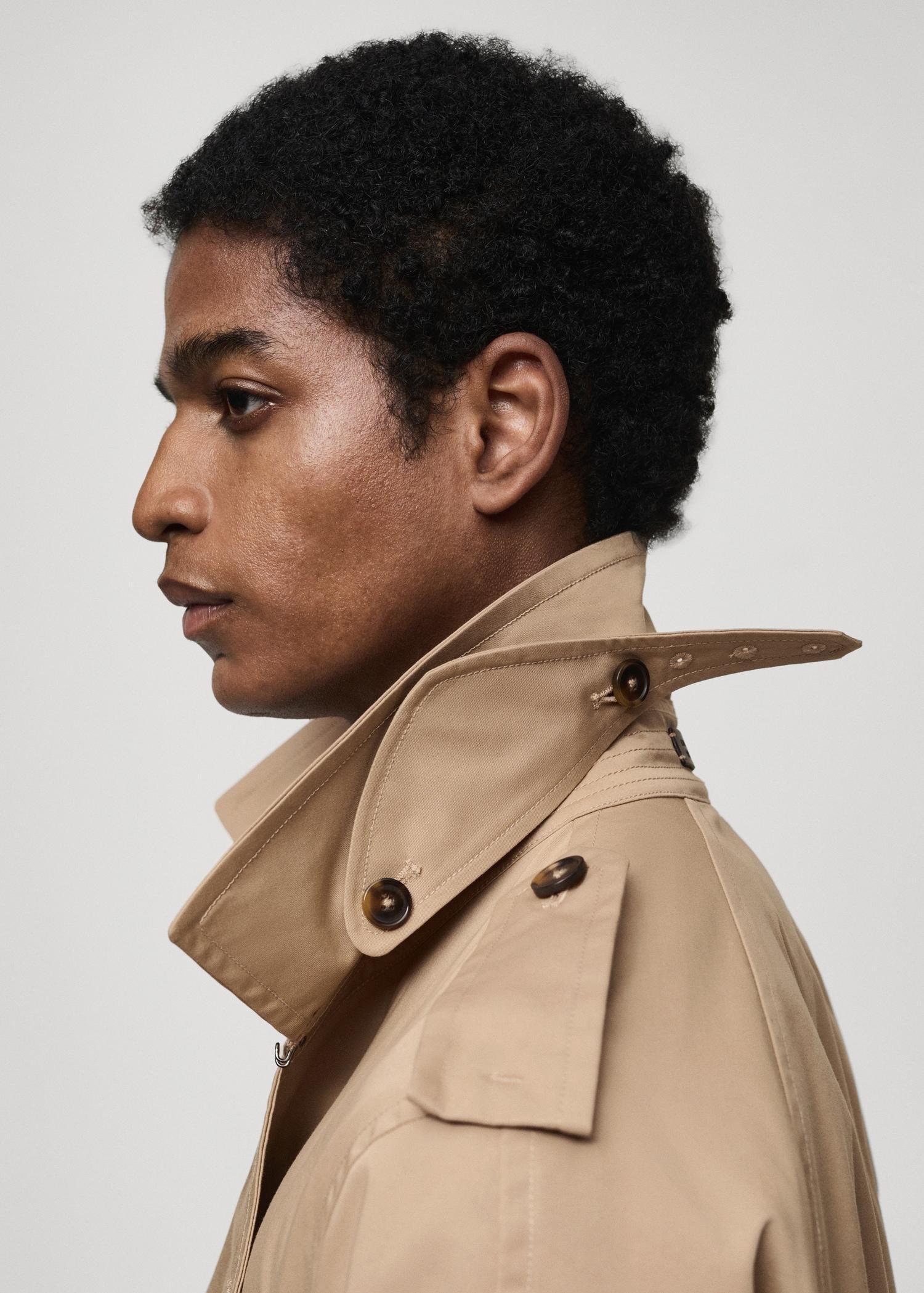 Water-repellent belted trench coat - Men | MANGO USA Product Image