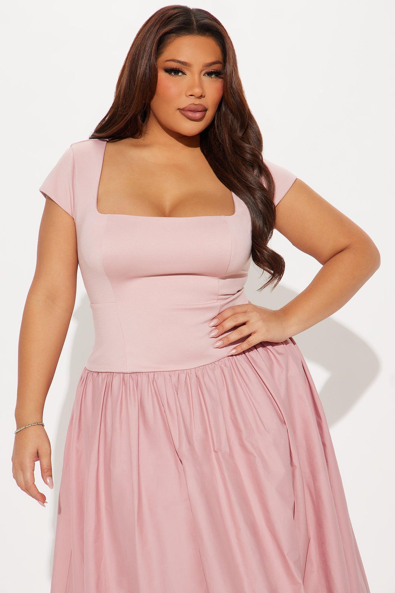 Irene Poplin Bubble Midi Dress - Mauve Product Image