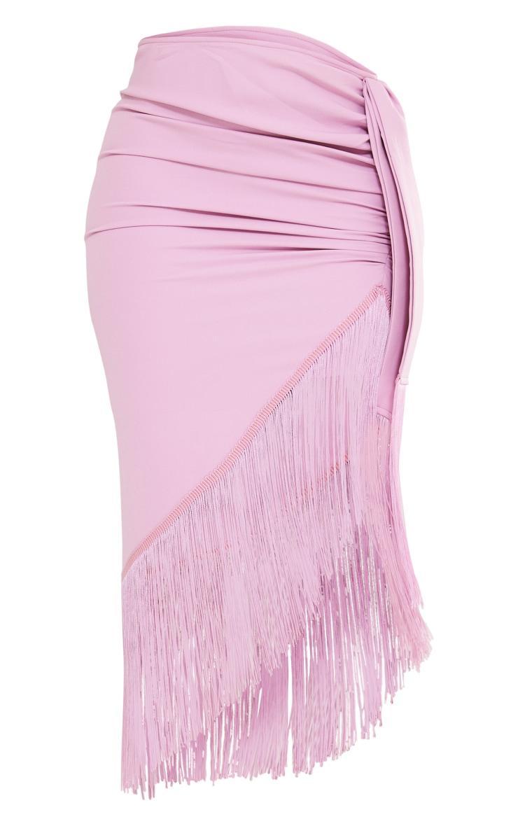 Lilac Tassel Hem Midi Skirt Product Image