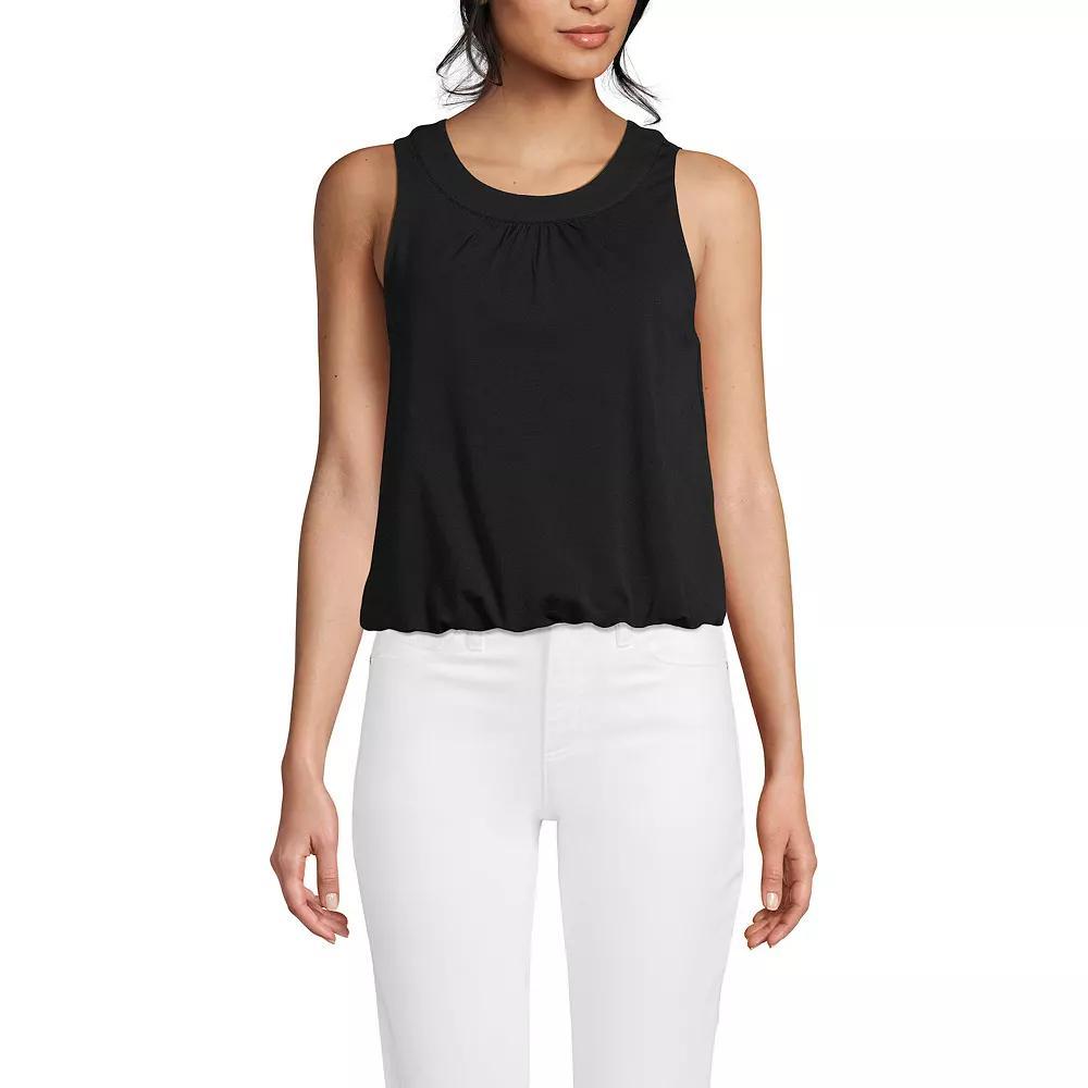 Women's Lands' End Lightweight Jersey Pleated Tank Top, Size: Small, Fresh Ivory Product Image